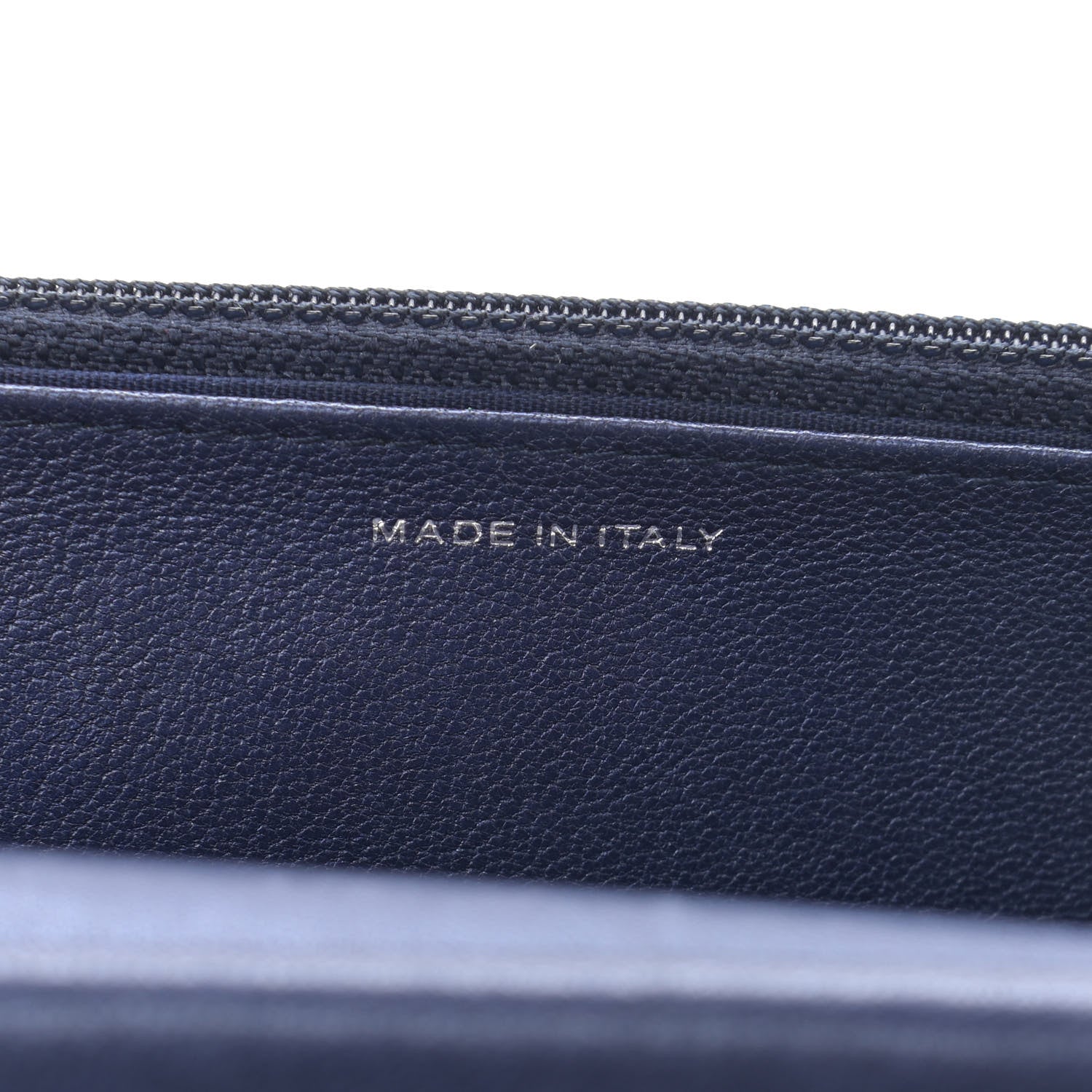 Chanel Metallic Sheepskin Chevron Quilted Vintage Mademoiselle Wallet On Chain WOC Navy 7 of 15