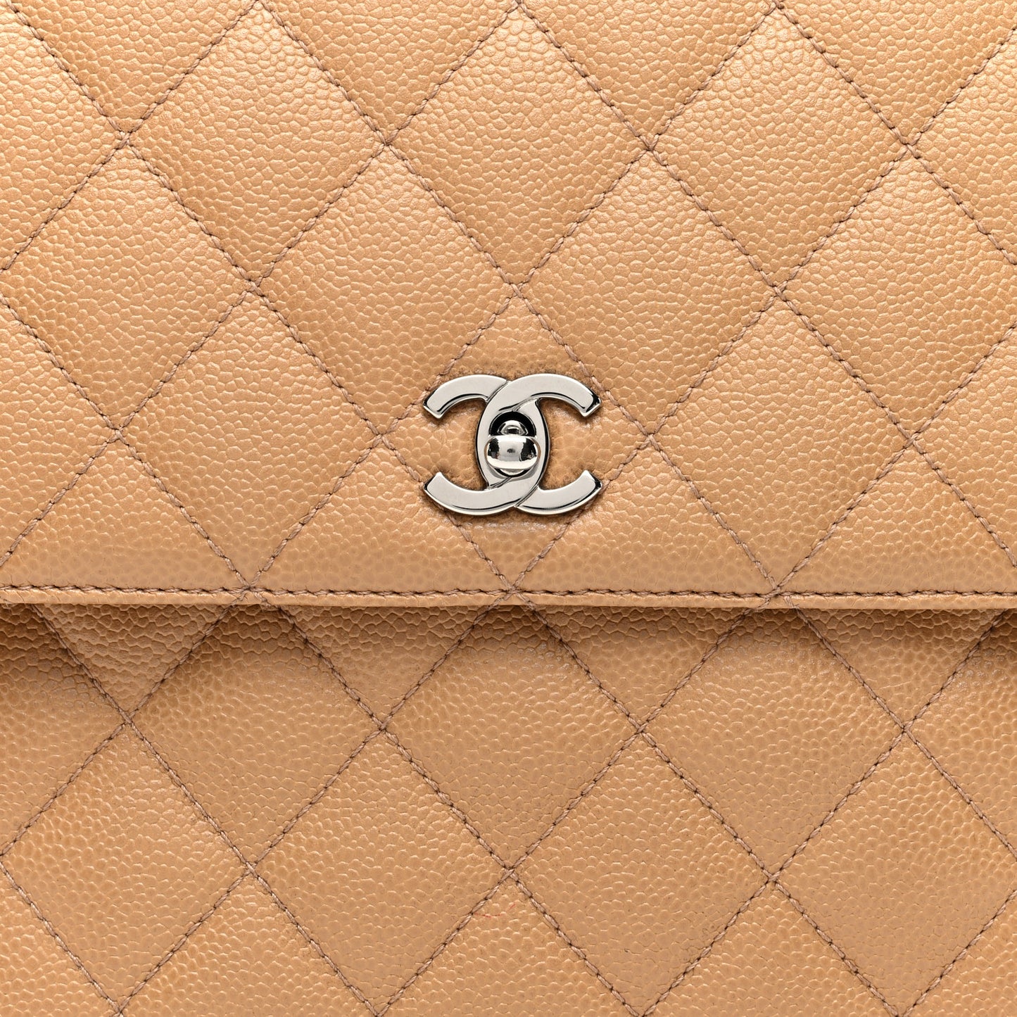 Caviar Quilted Jumbo Kelly Flap Beige