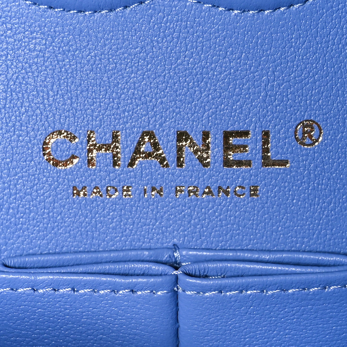 Caviar Quilted Small Double Flap Light Blue