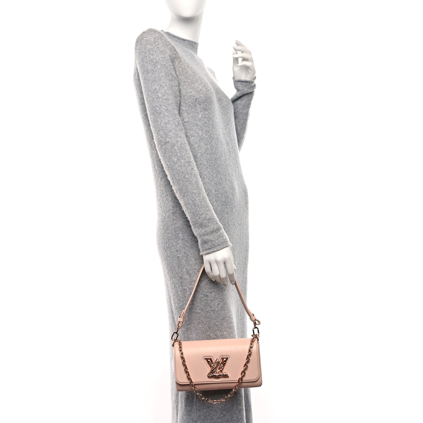 Shiny Calfskin LV Crush Twist West Jasmine Pink