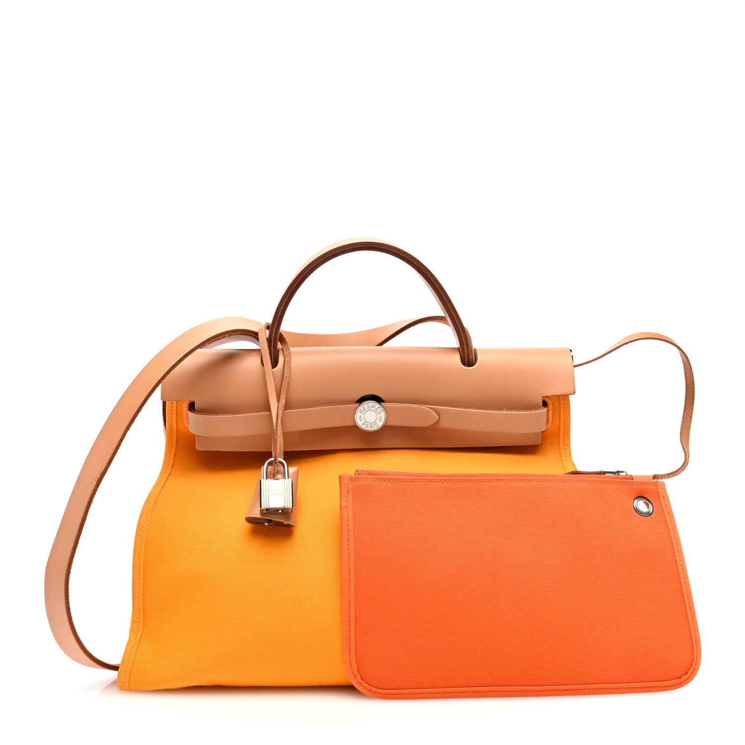 Hermes Vache Hunter Toile Herbag Zip 31 PM  Jaune D'Or 3 of 10