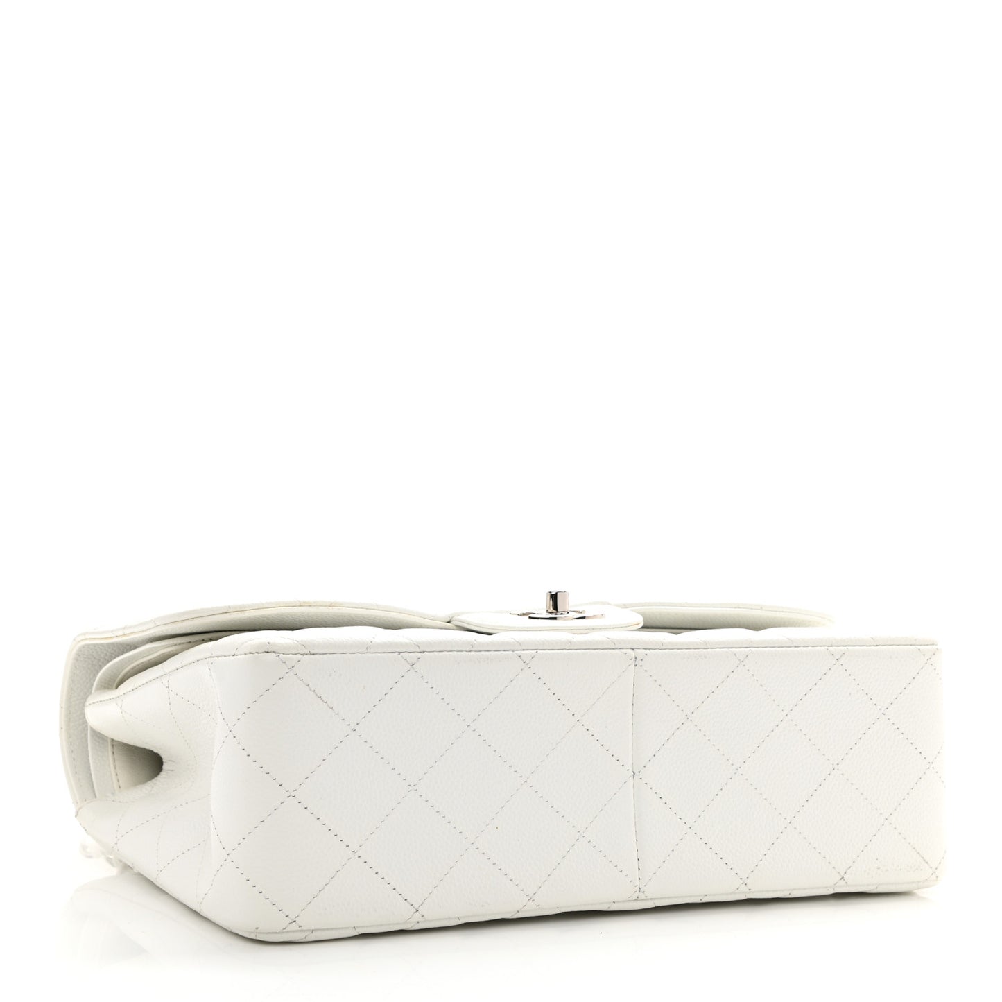 Caviar Quilted Jumbo Double Flap White