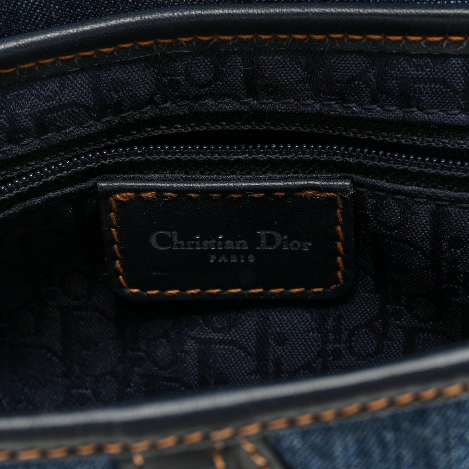 Christian Dior Denim Crystal Floral Embroidered Saddle Bag Multicolor 5 of 8
