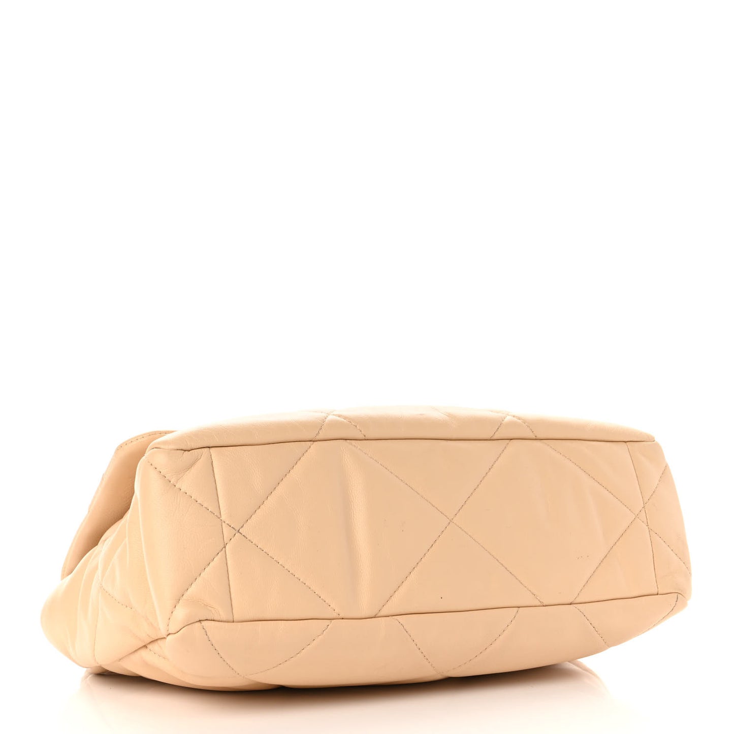Lambskin Quilted Large Chanel 19 Flap Beige