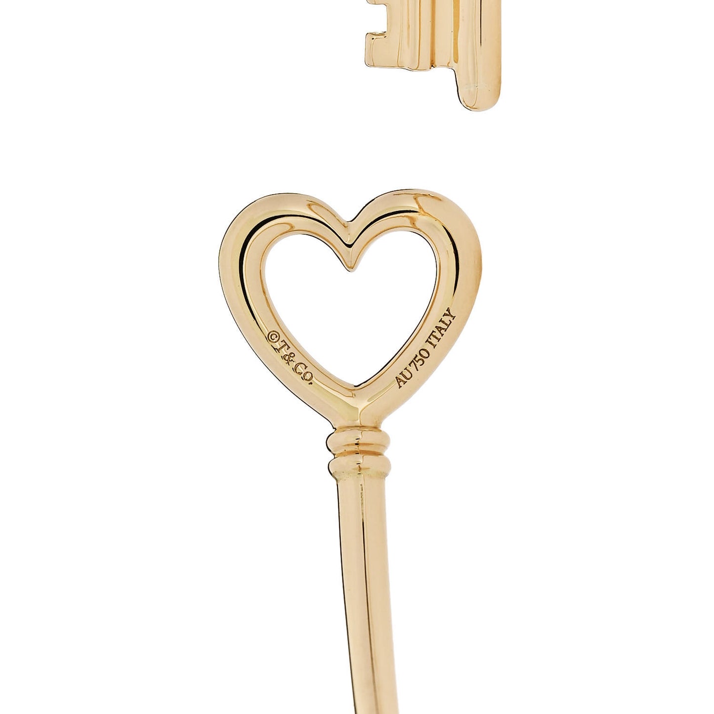 18K Yellow Gold Wire Heart Key Bracelet