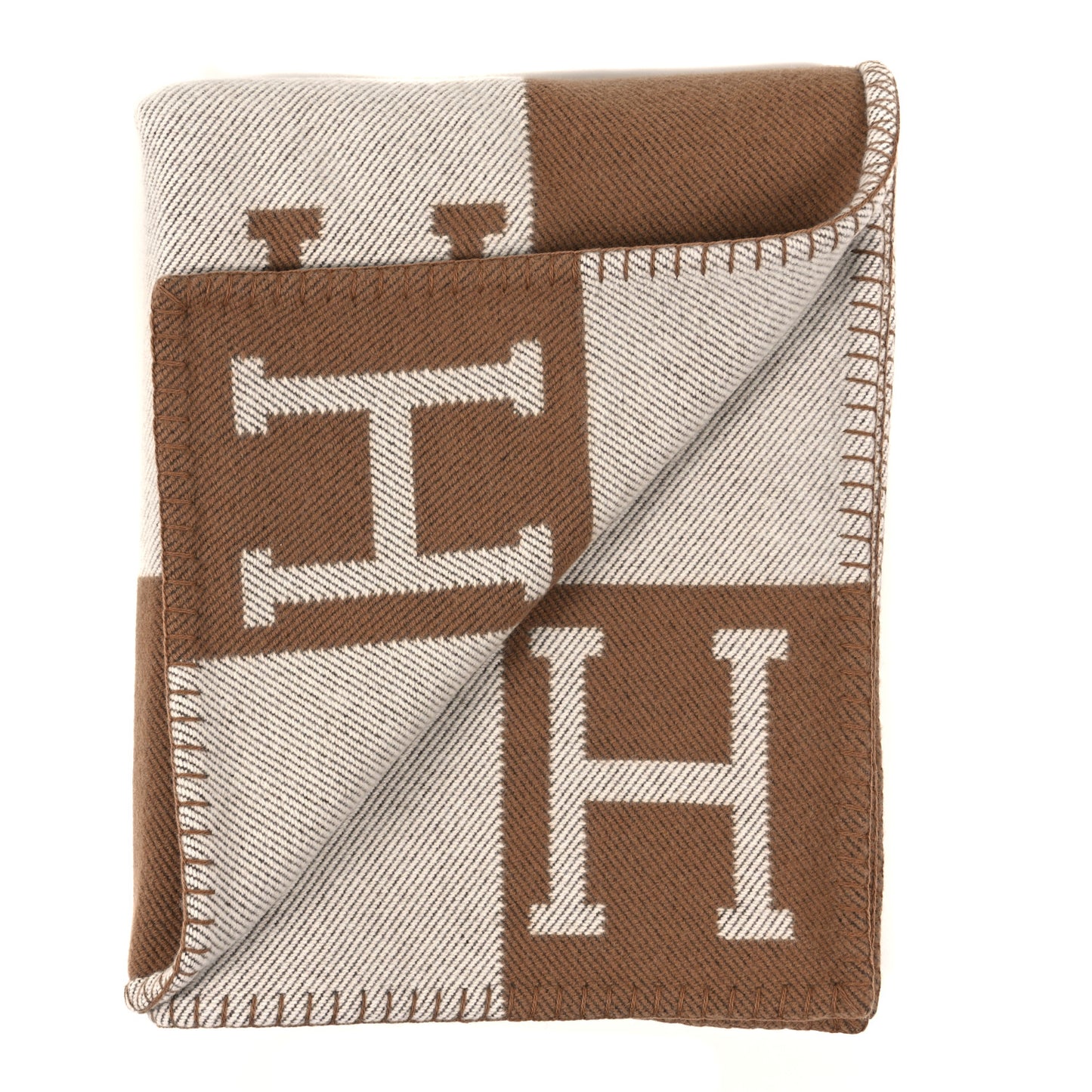 Wool Cashmere Avalon Blanket Ecru Camel