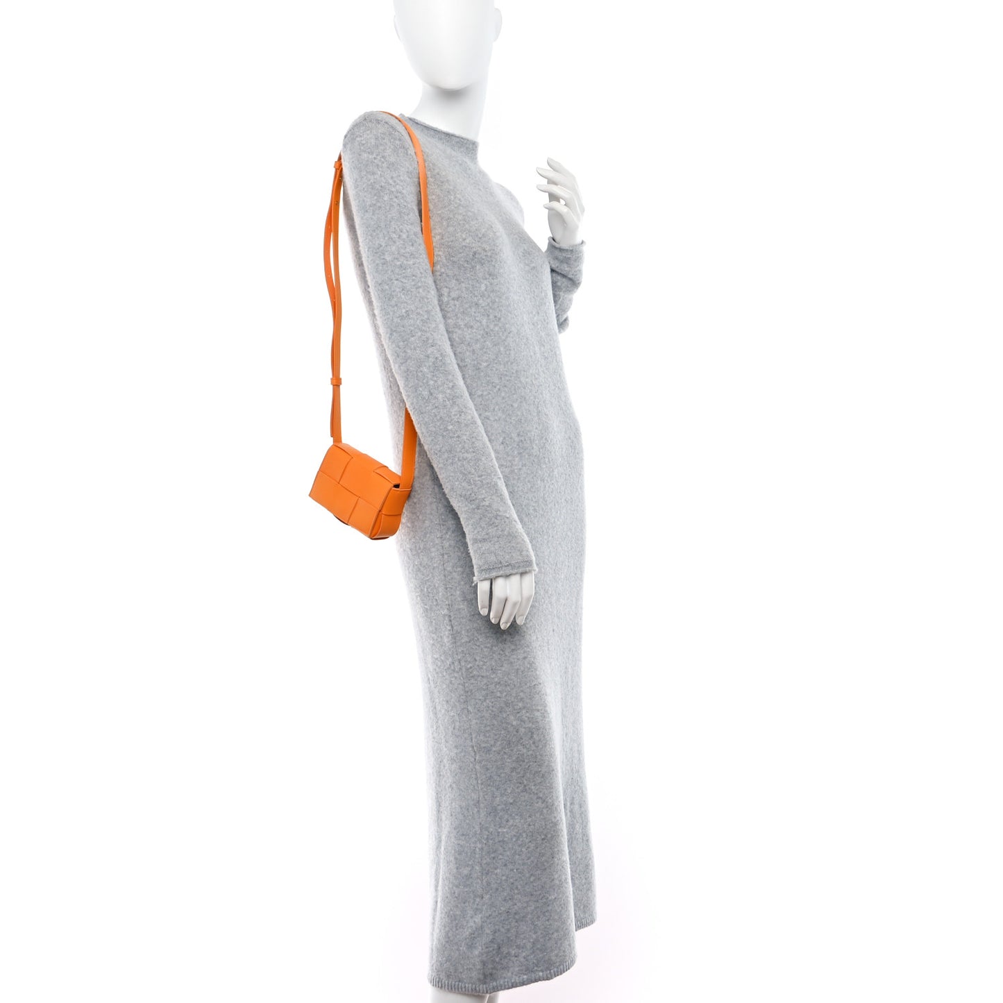 Lambskin Maxi Intrecciato Extra Mini Cassette Crossbody Bag Tangerine