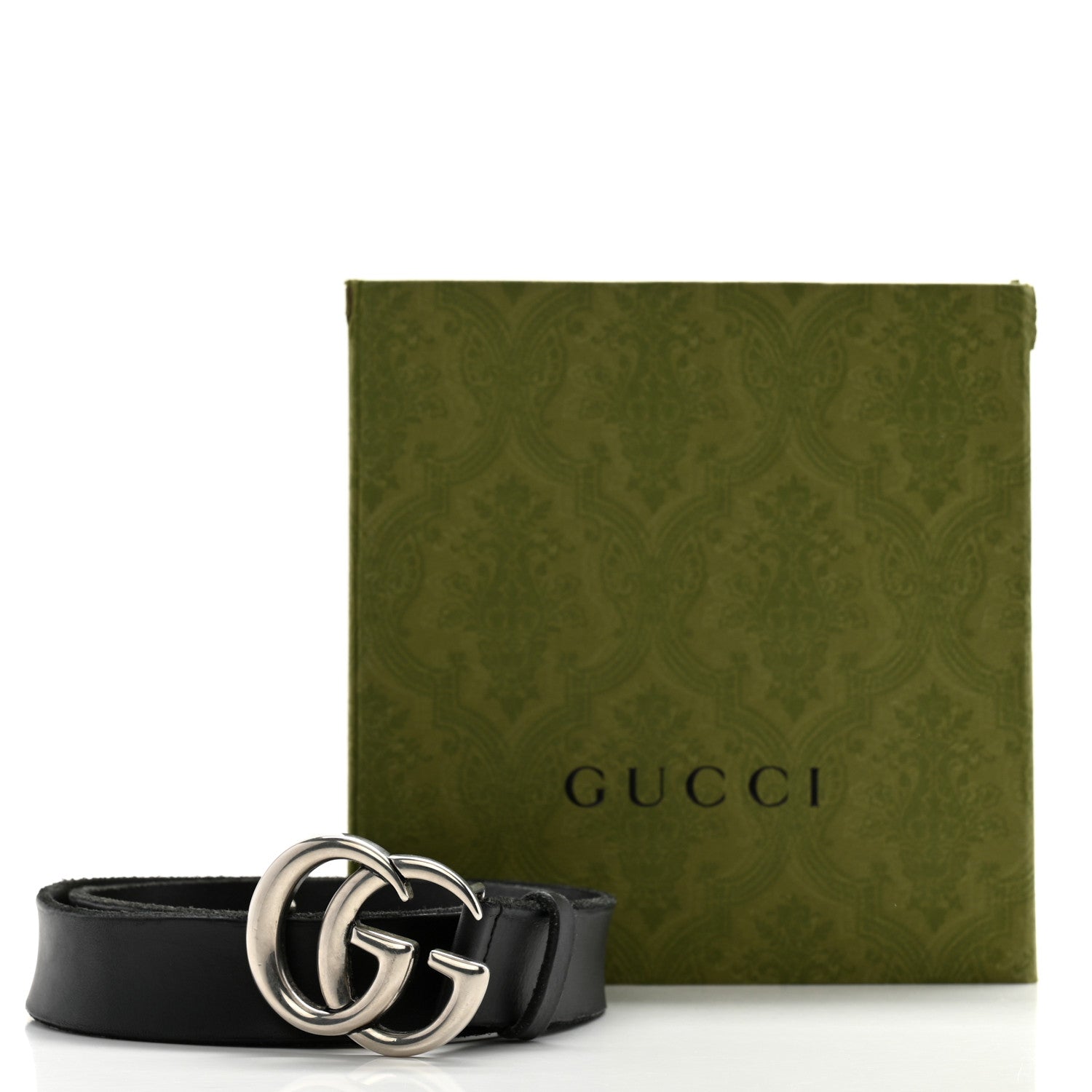 Gucci Cuoio Toscano Nickel Double G 30mm Belt 75 30 Black 9 of 9
