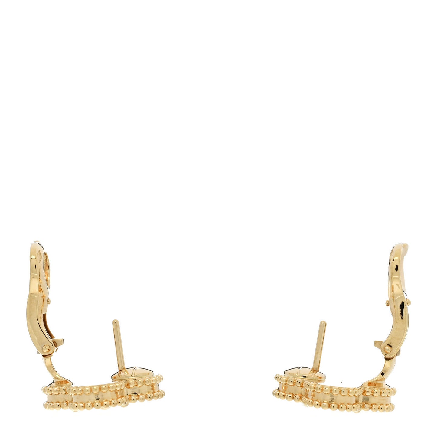 18K Yellow Gold Guilloche Vintage Alhambra Earrings
