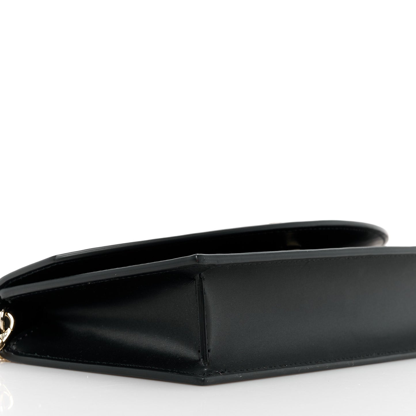 Satin Calfskin Laminated Loubi54 Crossbody Clutch Black