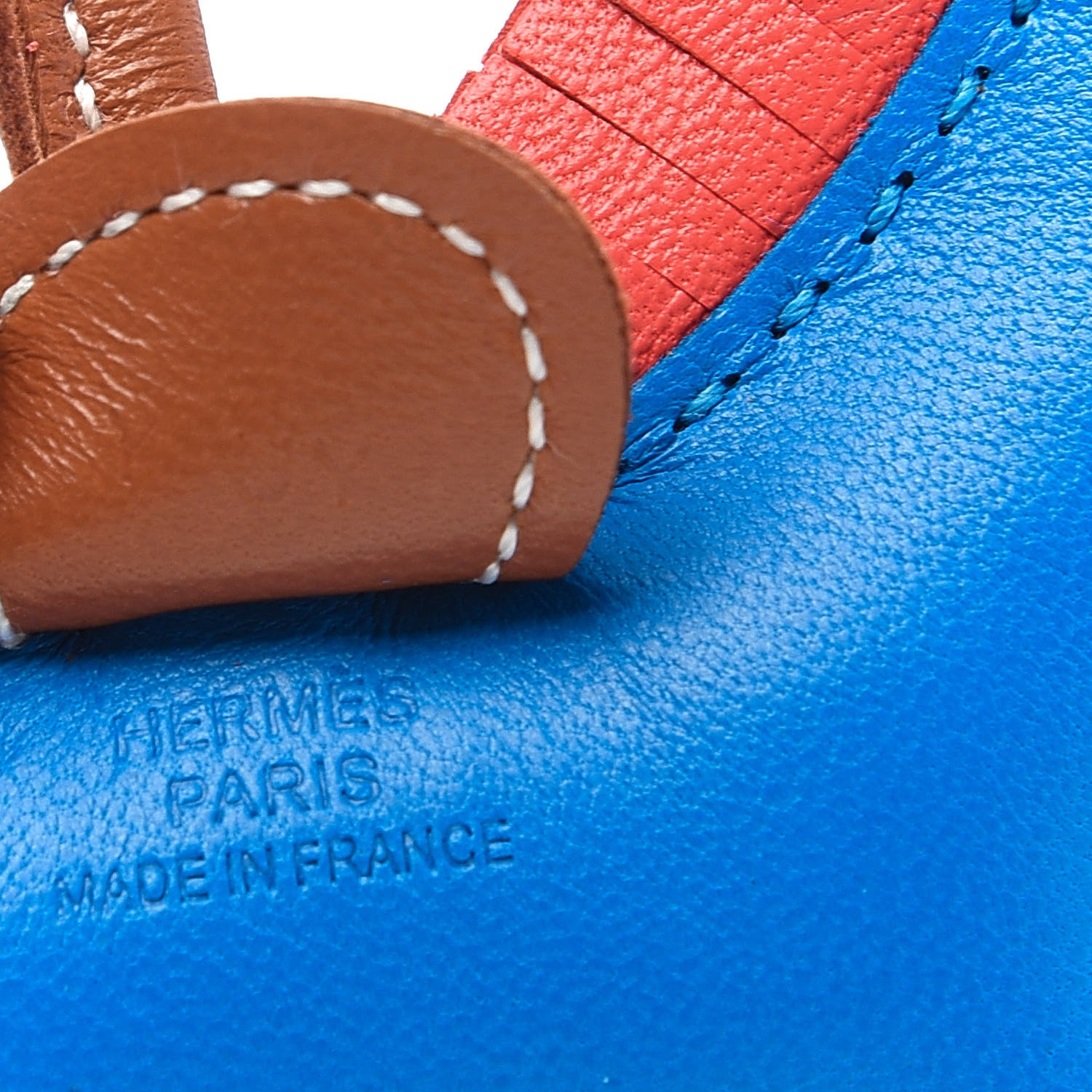 Hermes Milo Lambskin Grigri Rodeo Horse Bag Charm PM Blue Zanzibar Rose Texas Gold 4 of 6