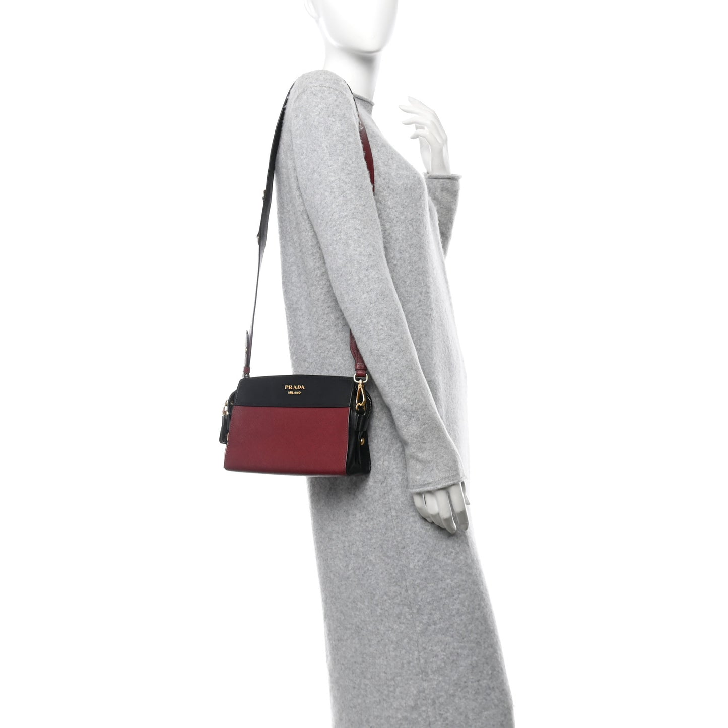Saffiano Soft Calfskin Bandoliera Bag Fuoco Black