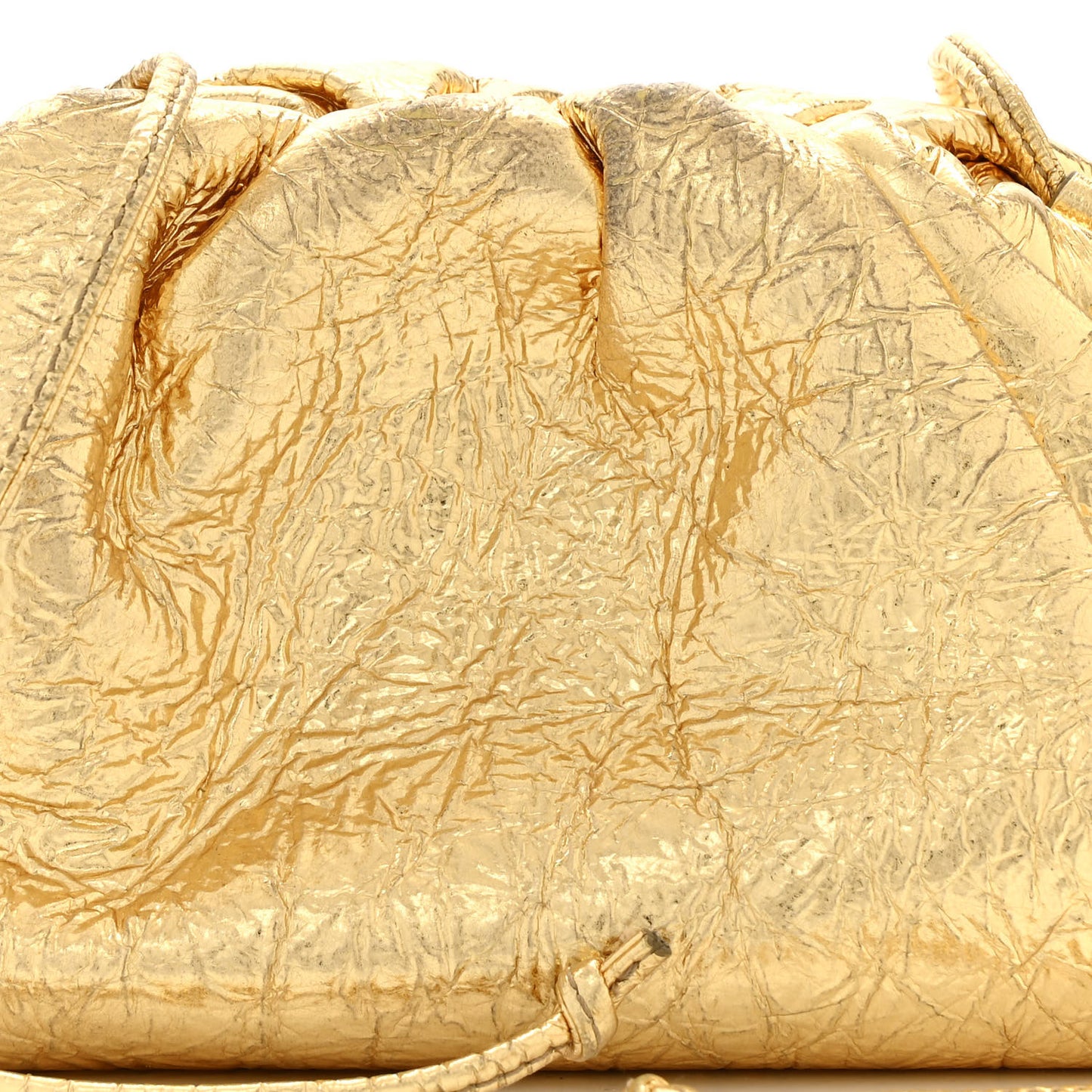 Metallic Crinkled Lambskin The Mini Pouch Oro