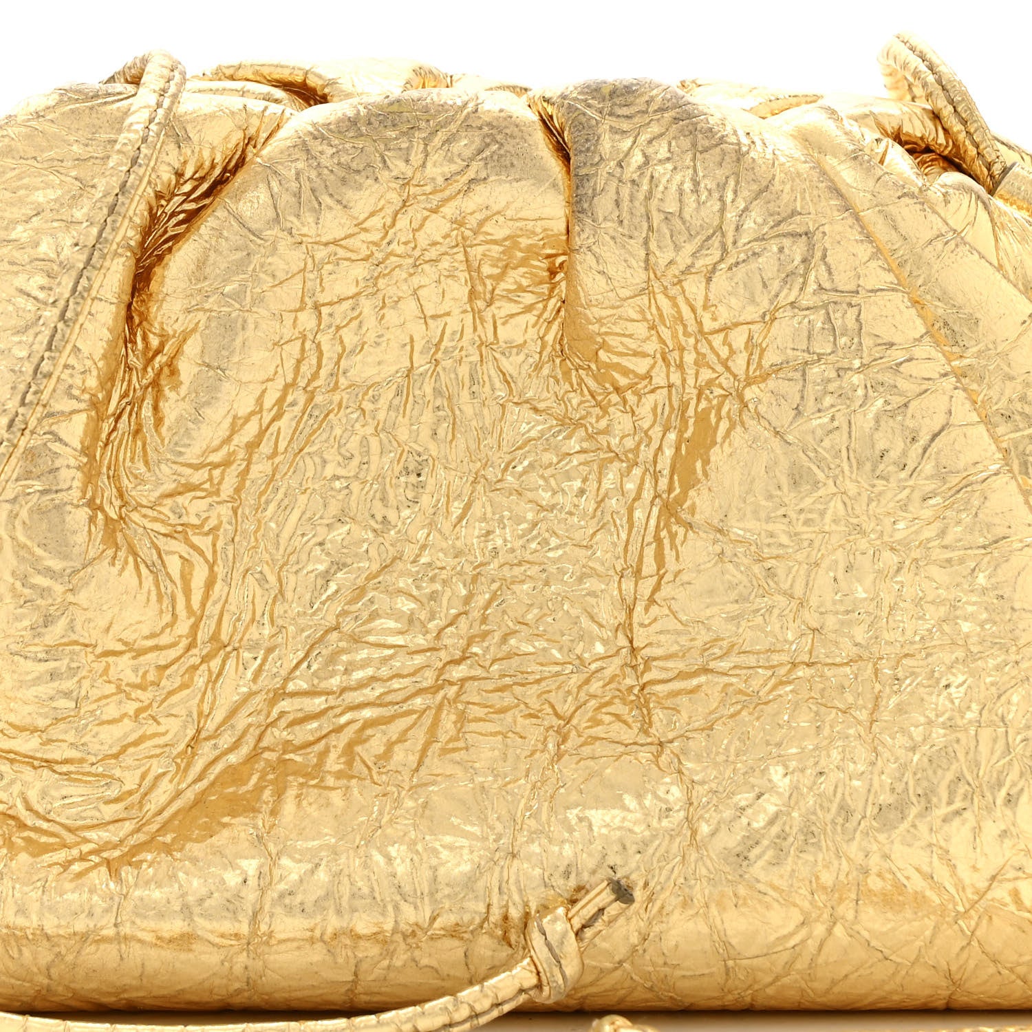 Bottega Veneta Metallic Crinkled Lambskin The Mini Pouch Oro 8 of 14