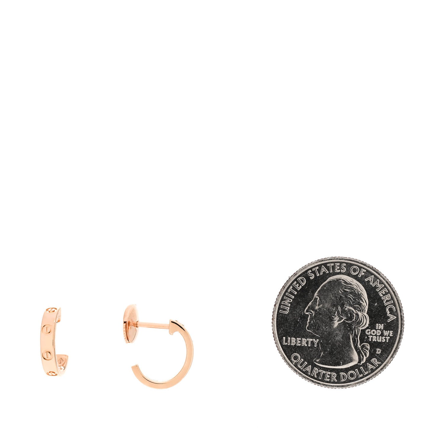 18K Pink Gold Small LOVE Hoop Earrings