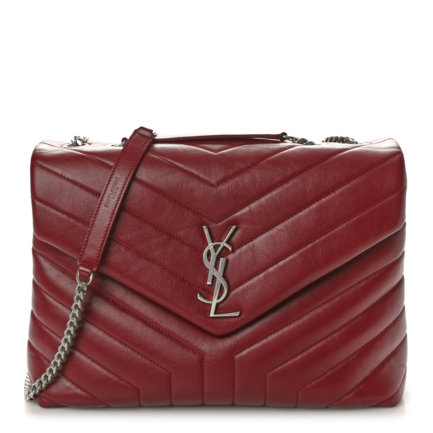 Saint Laurent Calfskin Y Quilted Monogram Medium Loulou Chain Satchel Palissandre 1 of 10