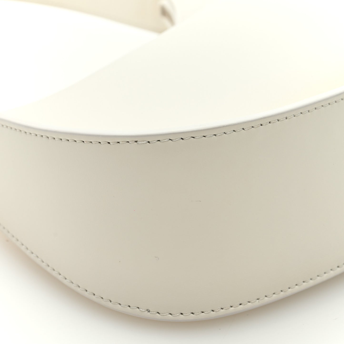 Smooth Calfskin Half Moon Shoulder Bag New Ivory