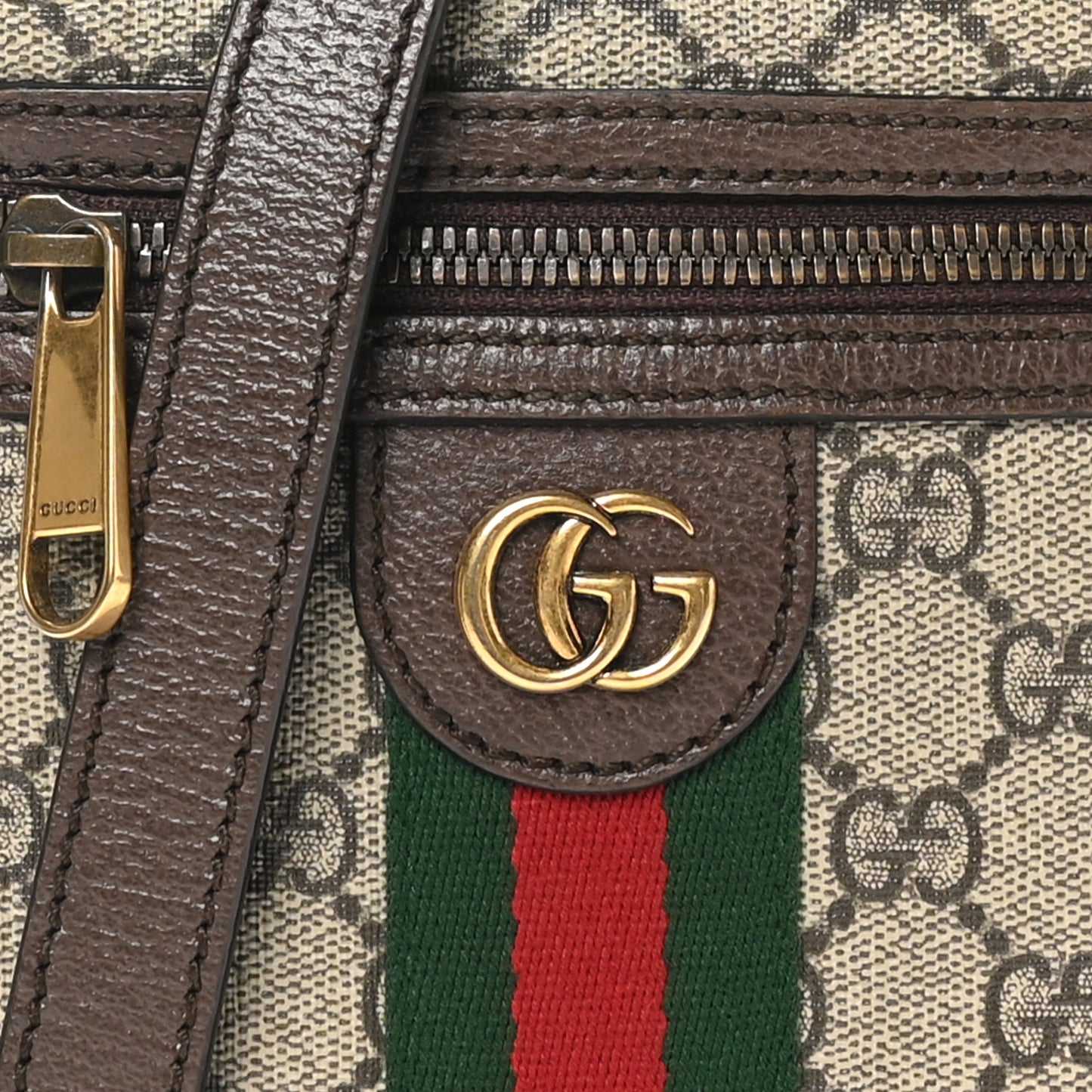 GG Supreme Monogram Web Mini Ophidia Messenger Brown