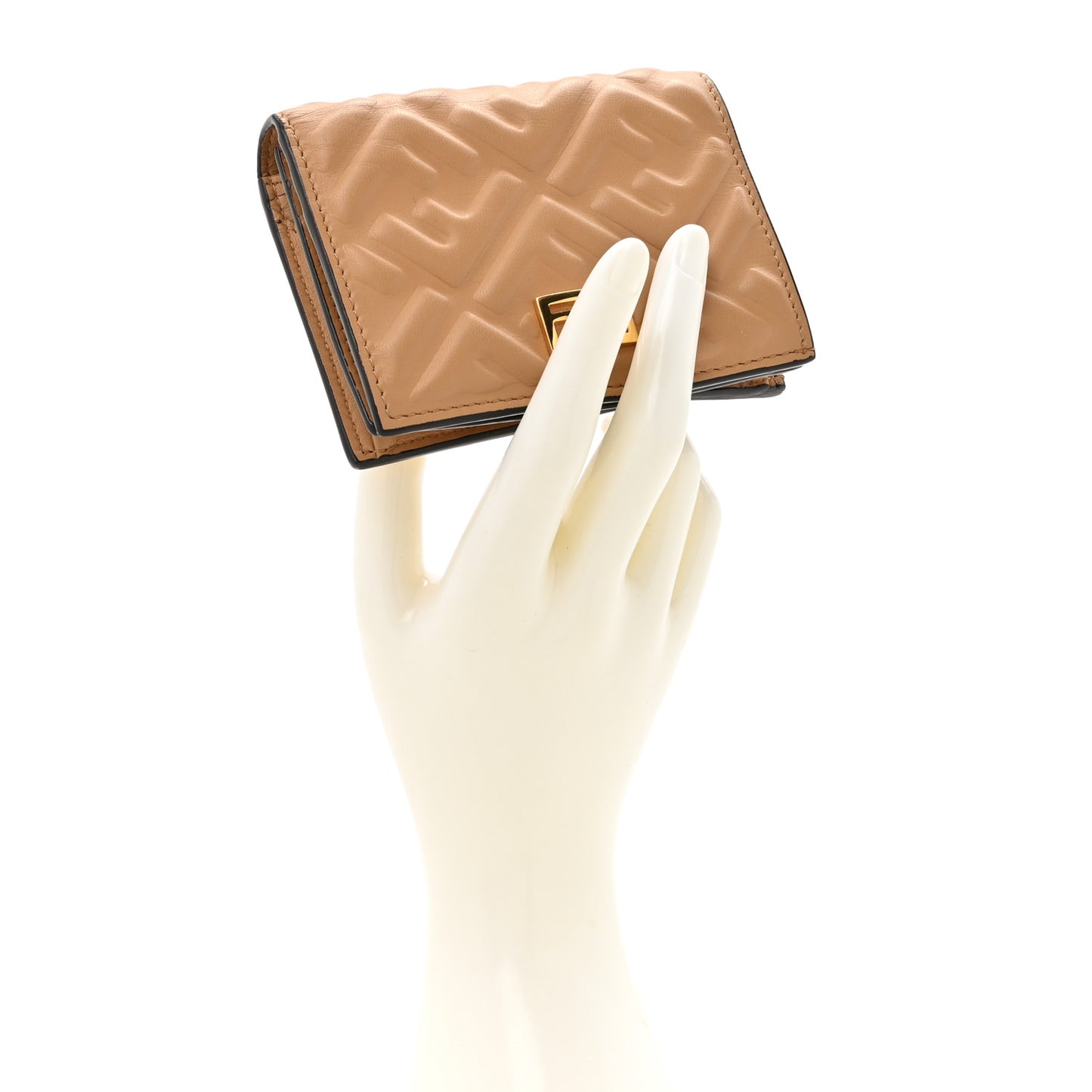 Nappa Matisse FF Diagonal Embossed Baguette Wallet Miele Scuro