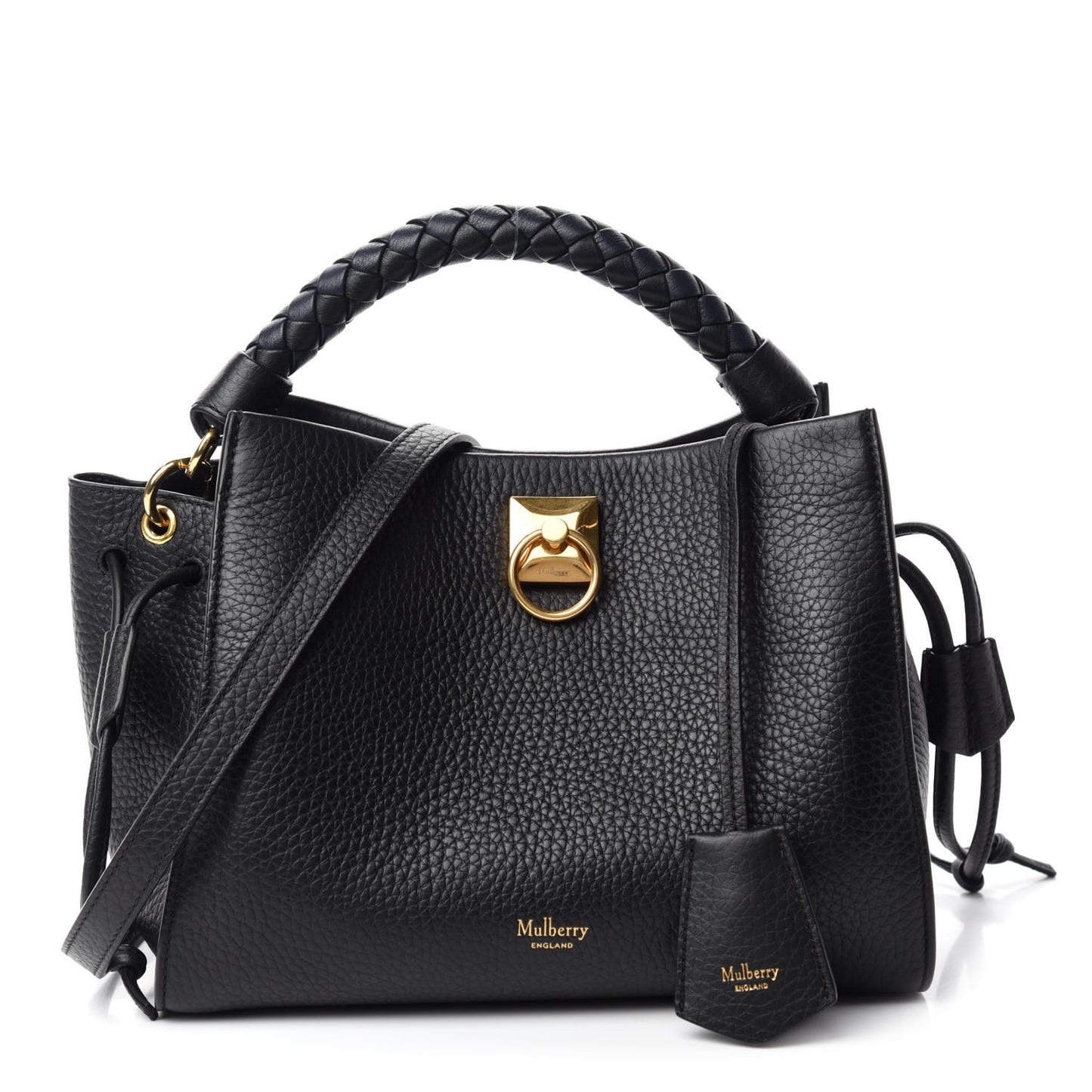 Heavy Grain Small Iris Tote Black