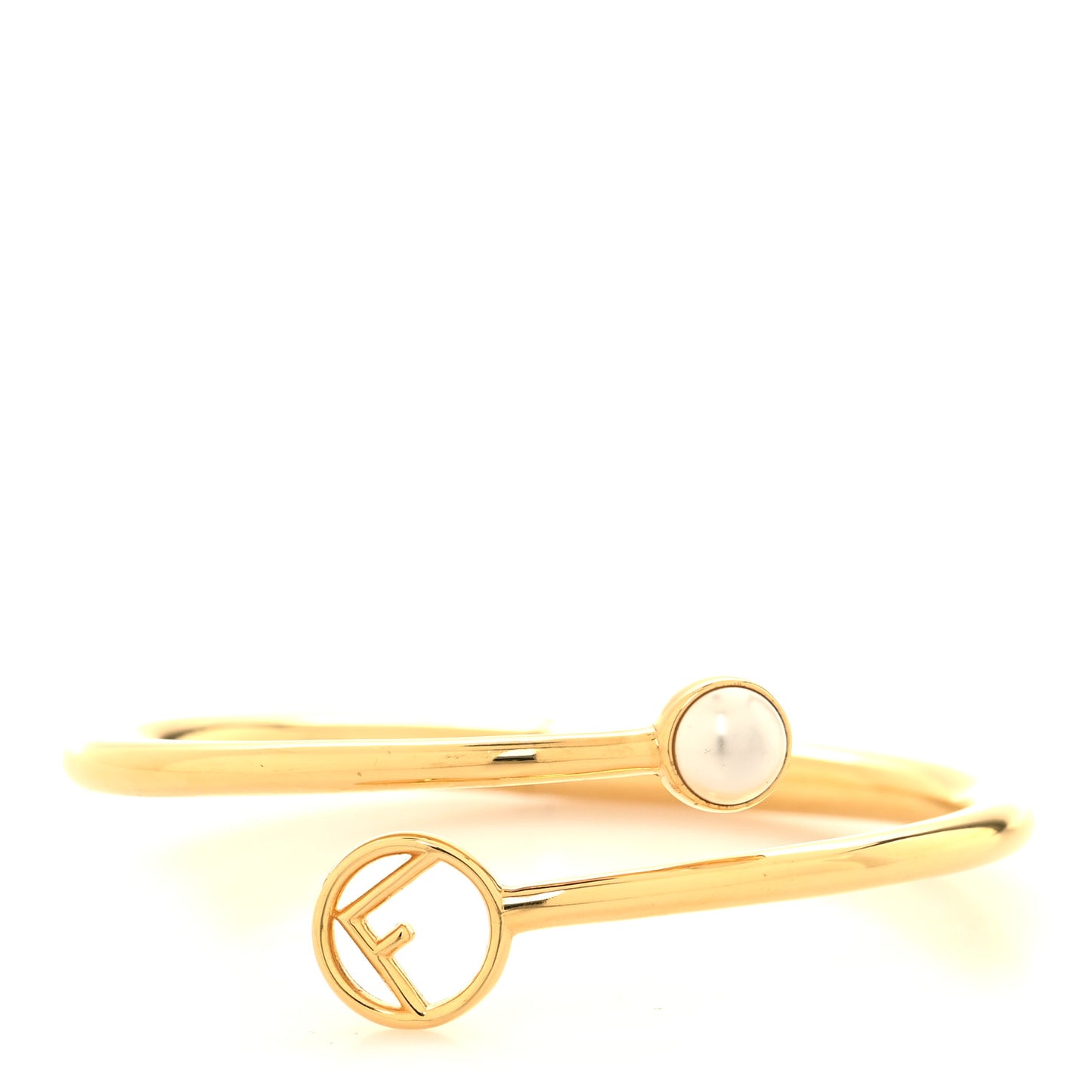 Metal Pearl F is Fendi Bracelet M Gold Oro Soft White