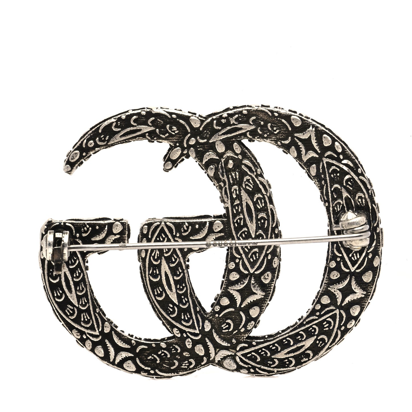 Sterling Silver Enamel GG Brooch Turquoise