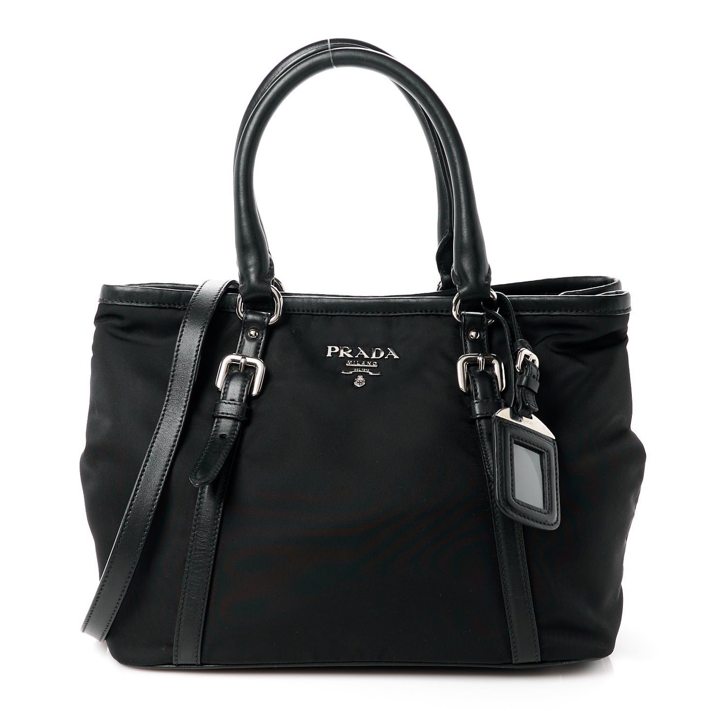 Tessuto Nylon Soft Calf Tote Black