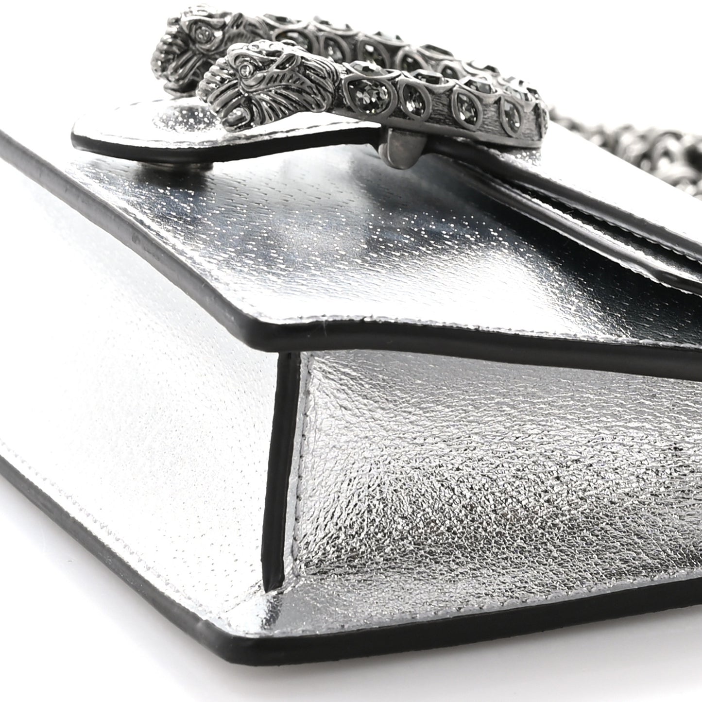 Metallic Calfskin Super Mini Dionysus Shoulder Bag Silver