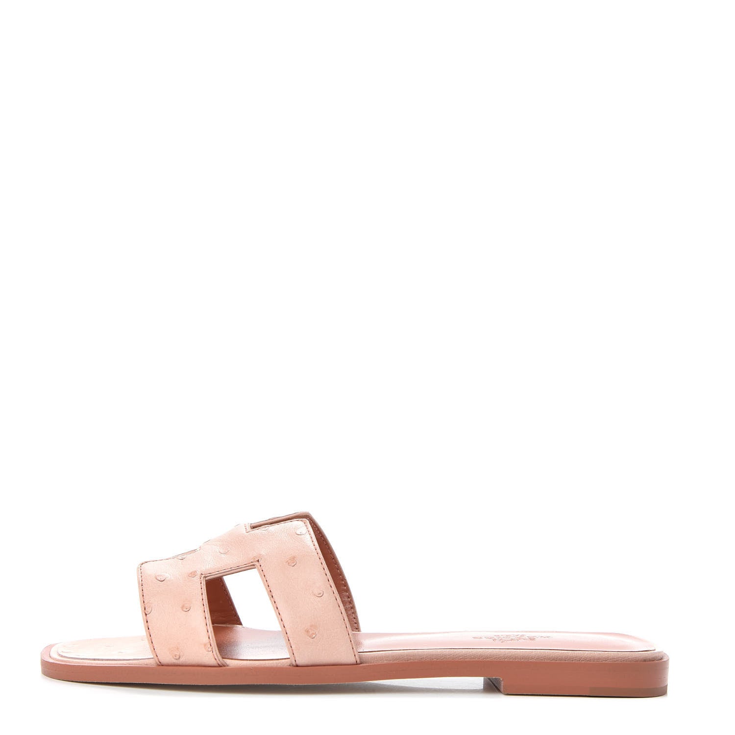 Hermes Ostrich Oran Sandals 36 Rose Bubinga 1 of 10