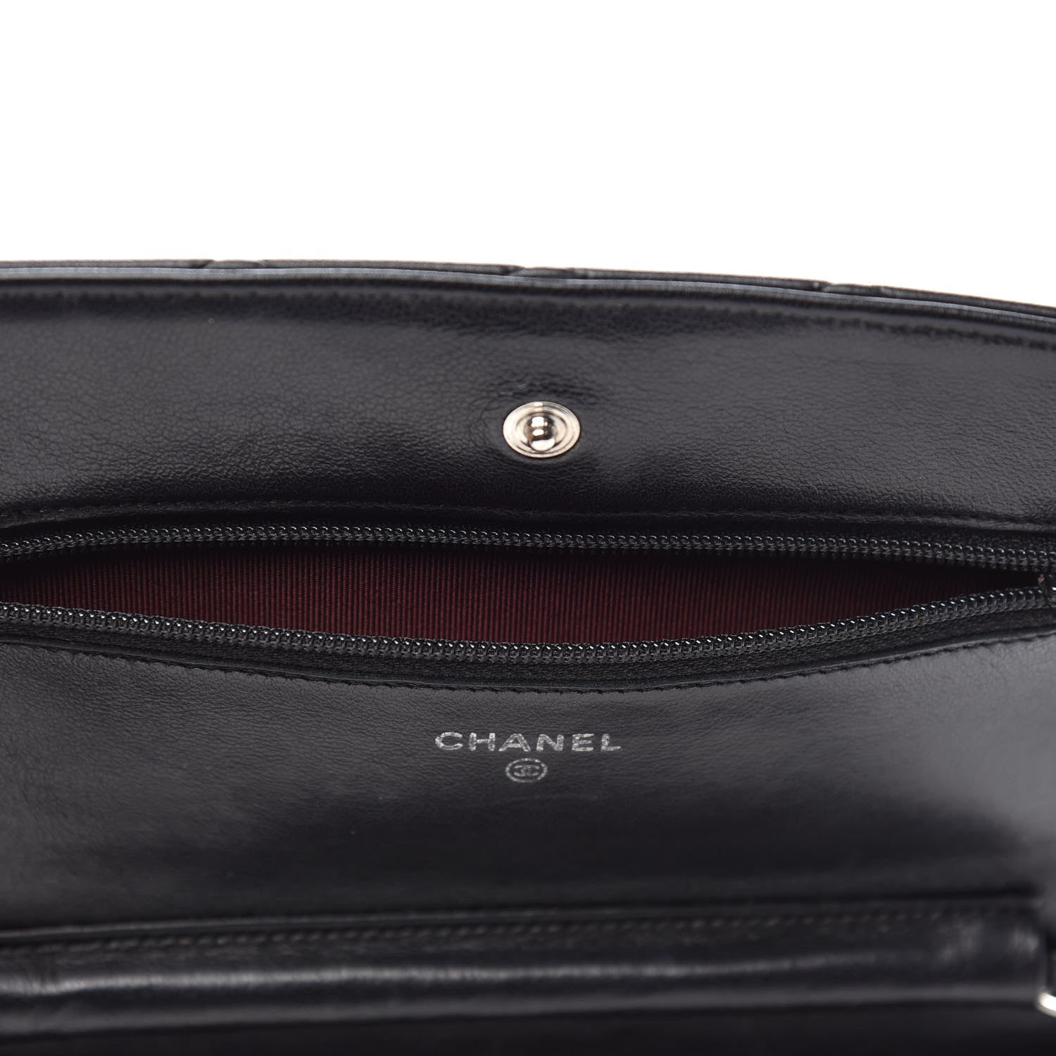 Chanel Lambskin Quilted Wallet On Chain WOC Black 8 of 14