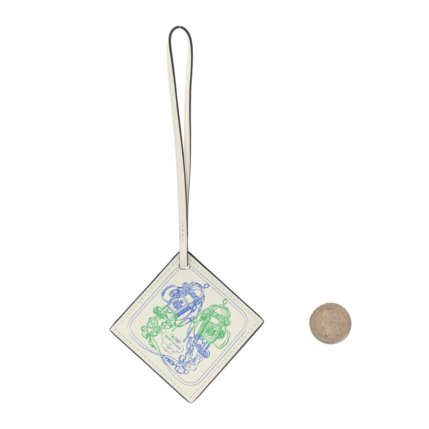 Swift Carre Nano Bag Charm White Bleu Royal Bambou