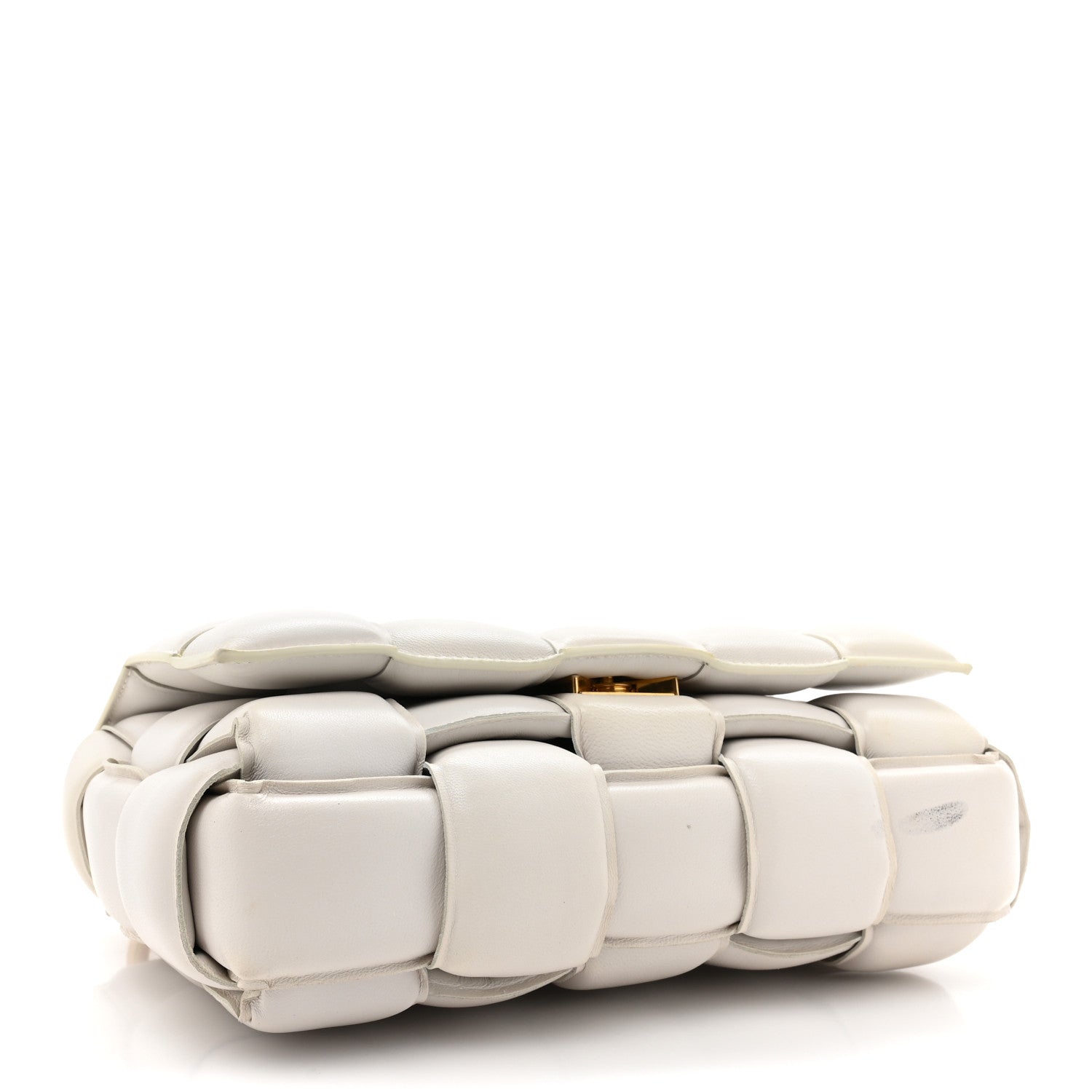Bottega Veneta Lambskin Maxi Intreccio Padded Chain Cassette Crossbody Bag White 4 of 15