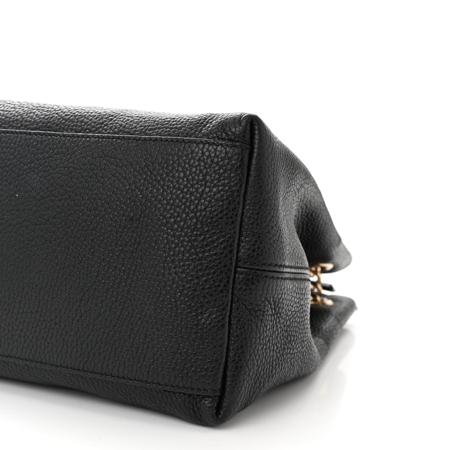 Pebbled Calfskin Medium Soho Chain Shoulder Bag Black