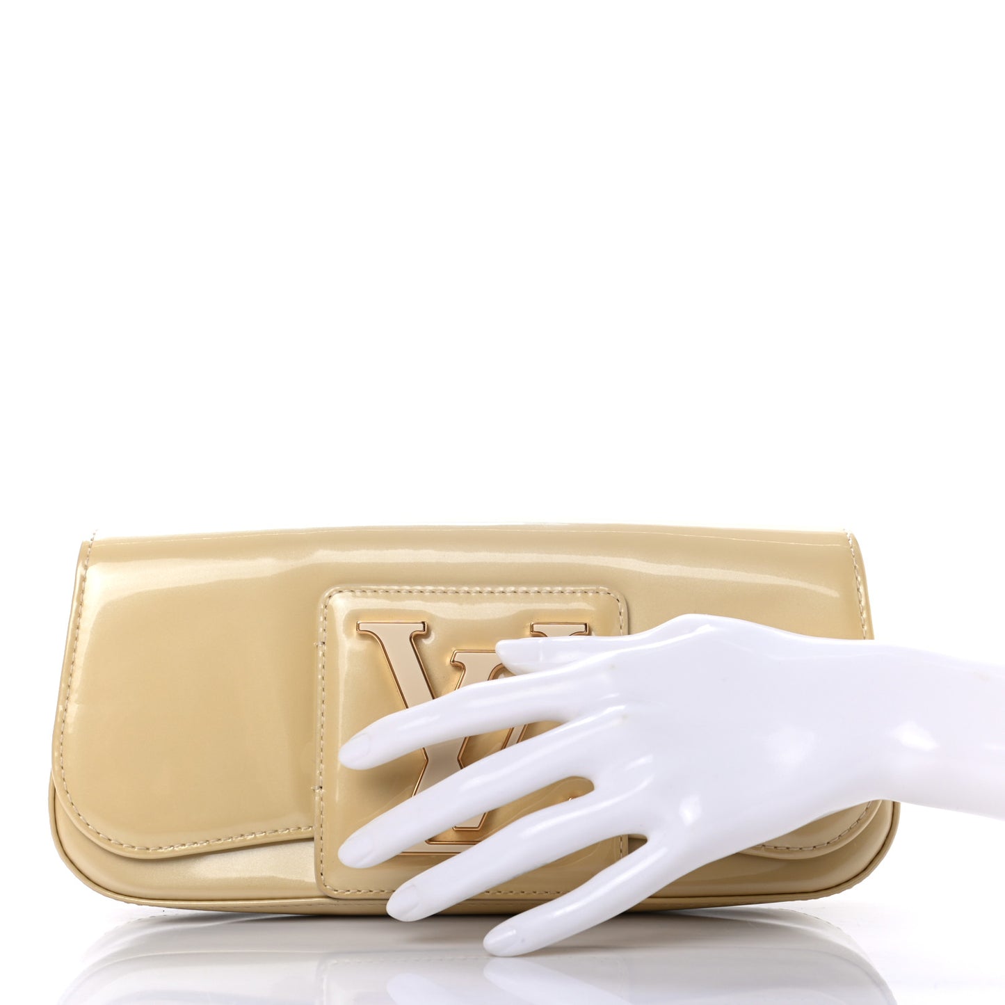 Patent Sobe Clutch Blanc Corail