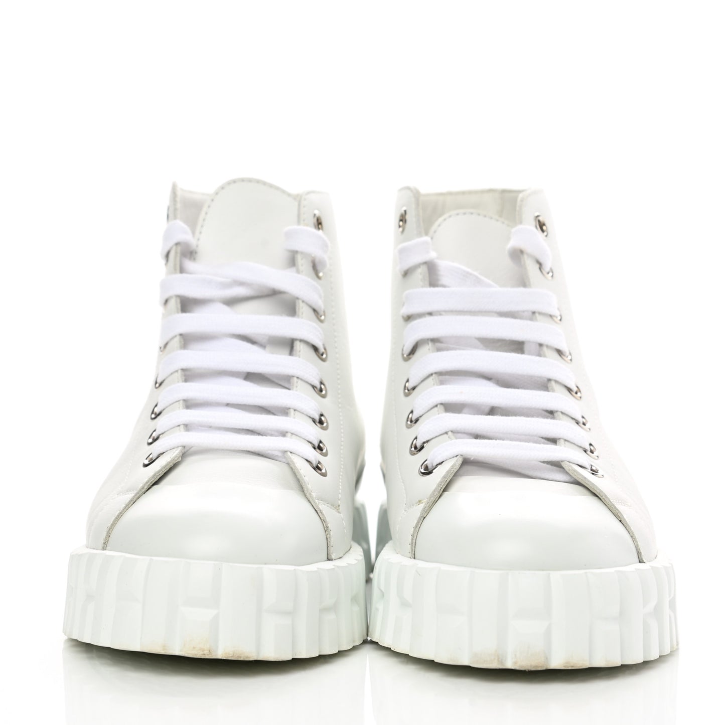 Calfskin Womens Climb Sneakers 36 White