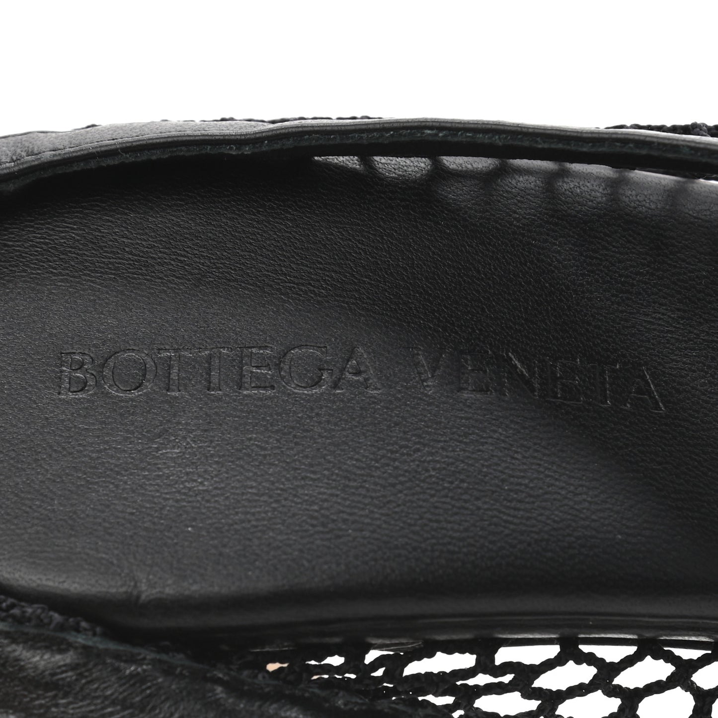 Mesh Nappa Chunky Chain Sandals 39.5 Black