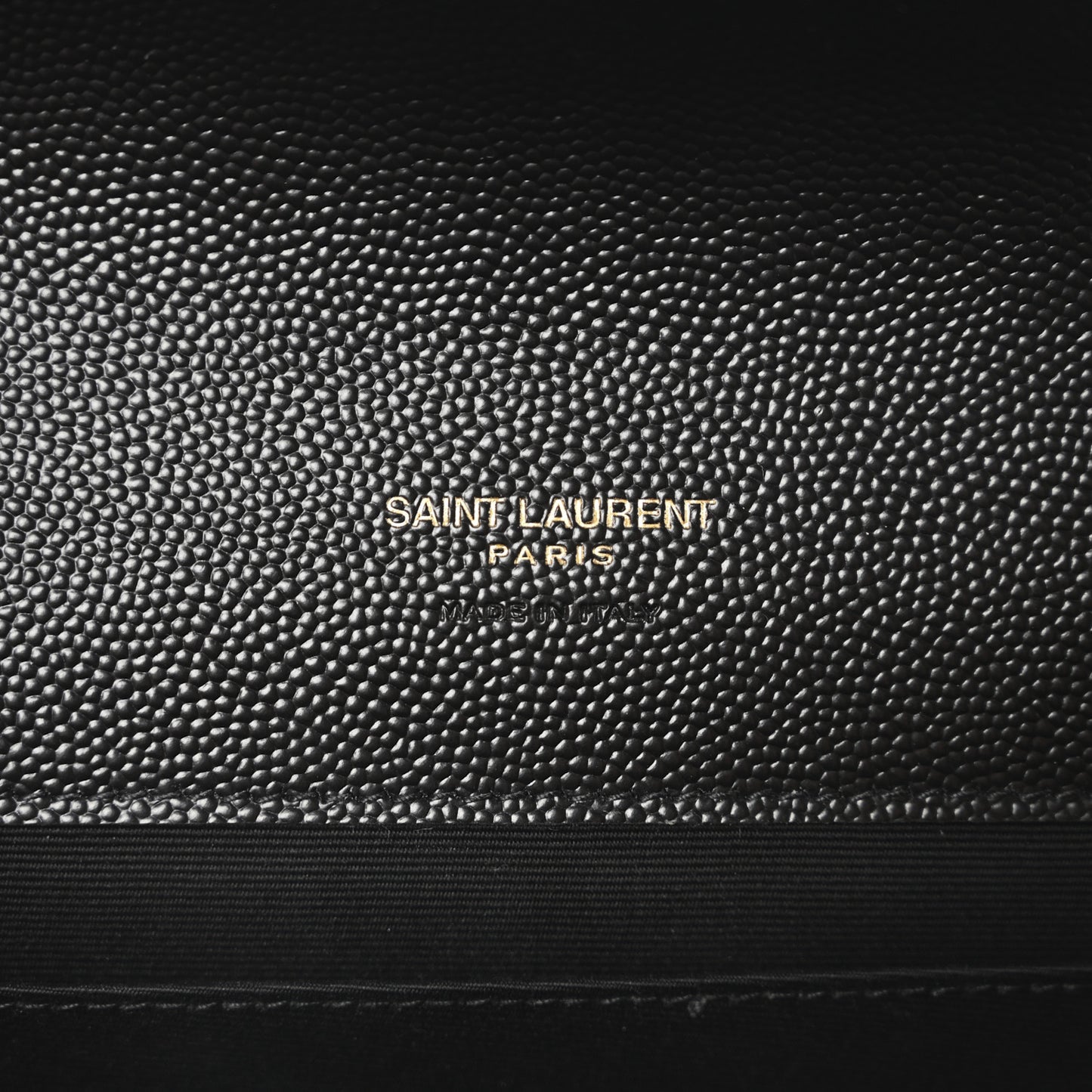 Grain De Poudre Matelasse Chevron Monogram Envelope Clutch Black
