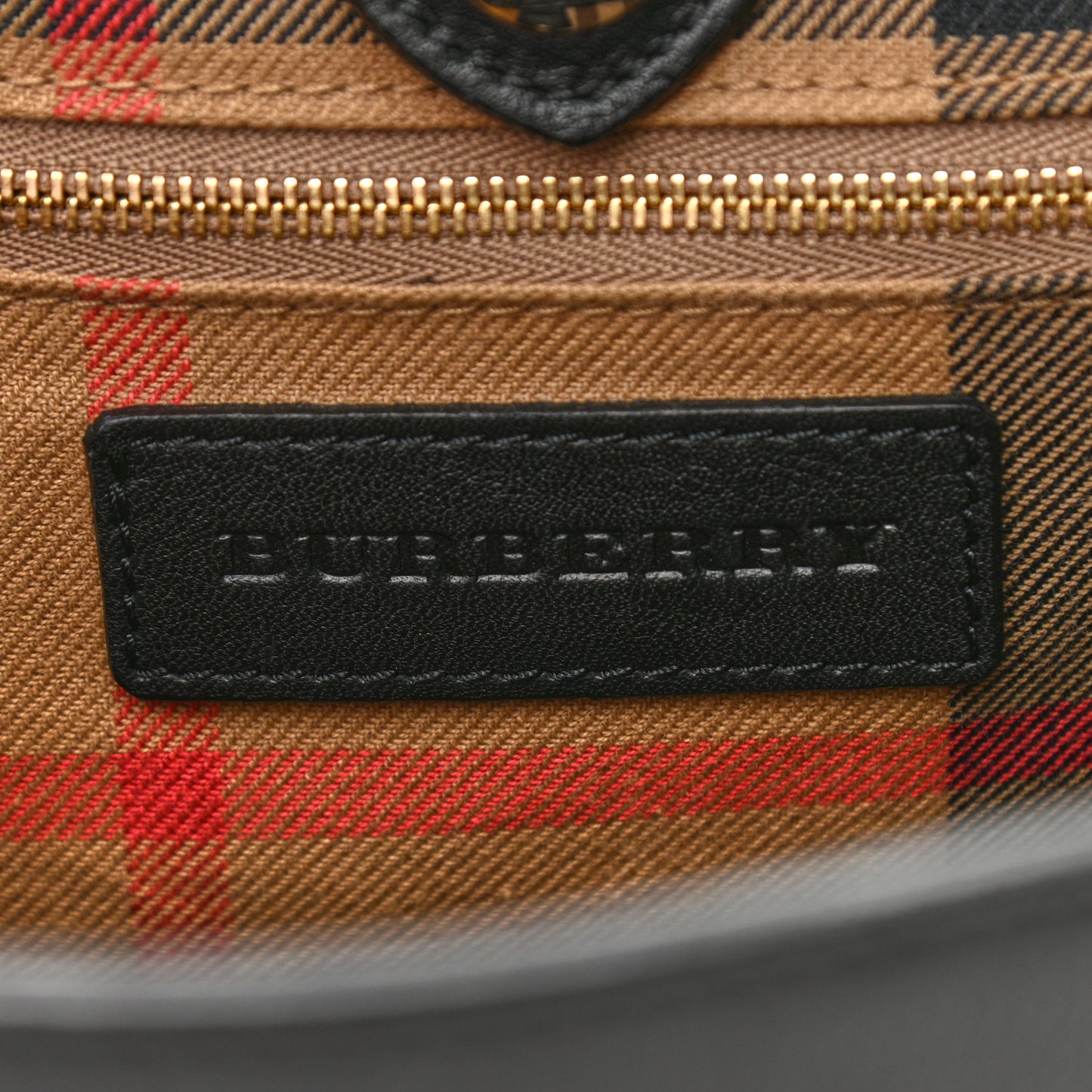 Derby Calfskin House Check Medium Banner Tote Black