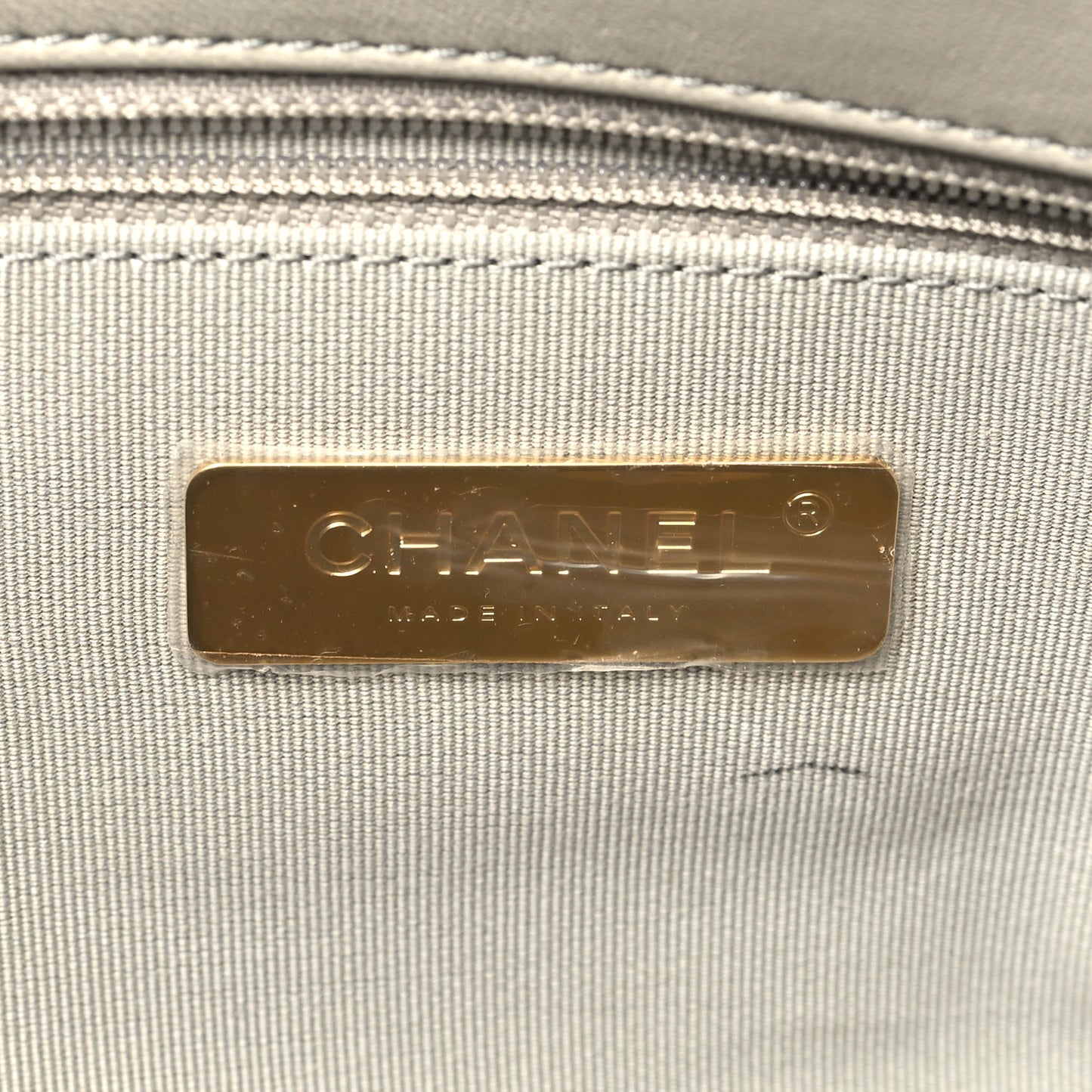 Lambskin Quilted Large Chanel 19 Flap Light Grey