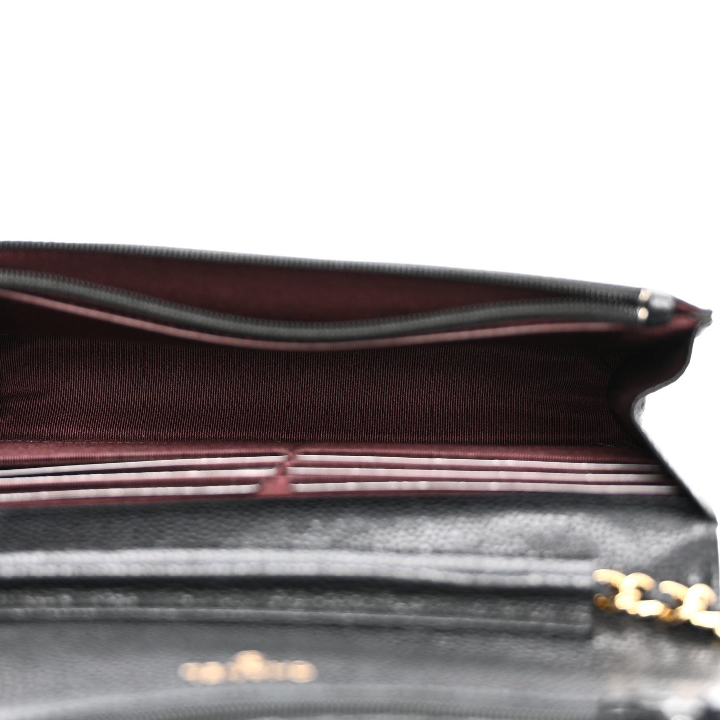 Caviar Quilted Wallet on Chain WOC Black
