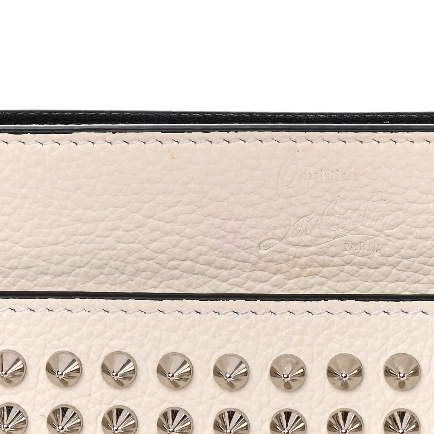 Calfskin Studded Skypouch Crossbody Clutch White