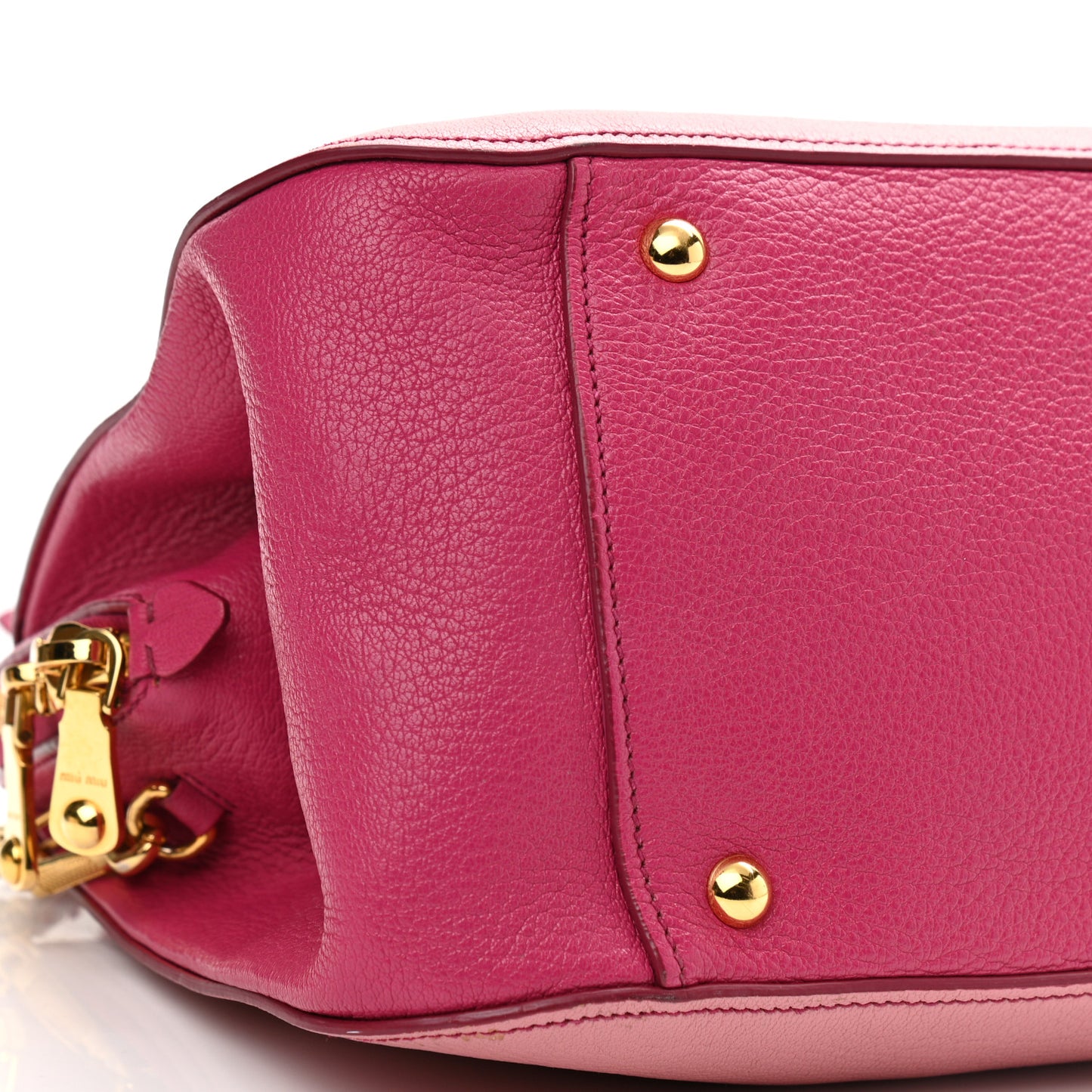Goatskin Madras Bi-Color Bowling Bag Rosa Peonia