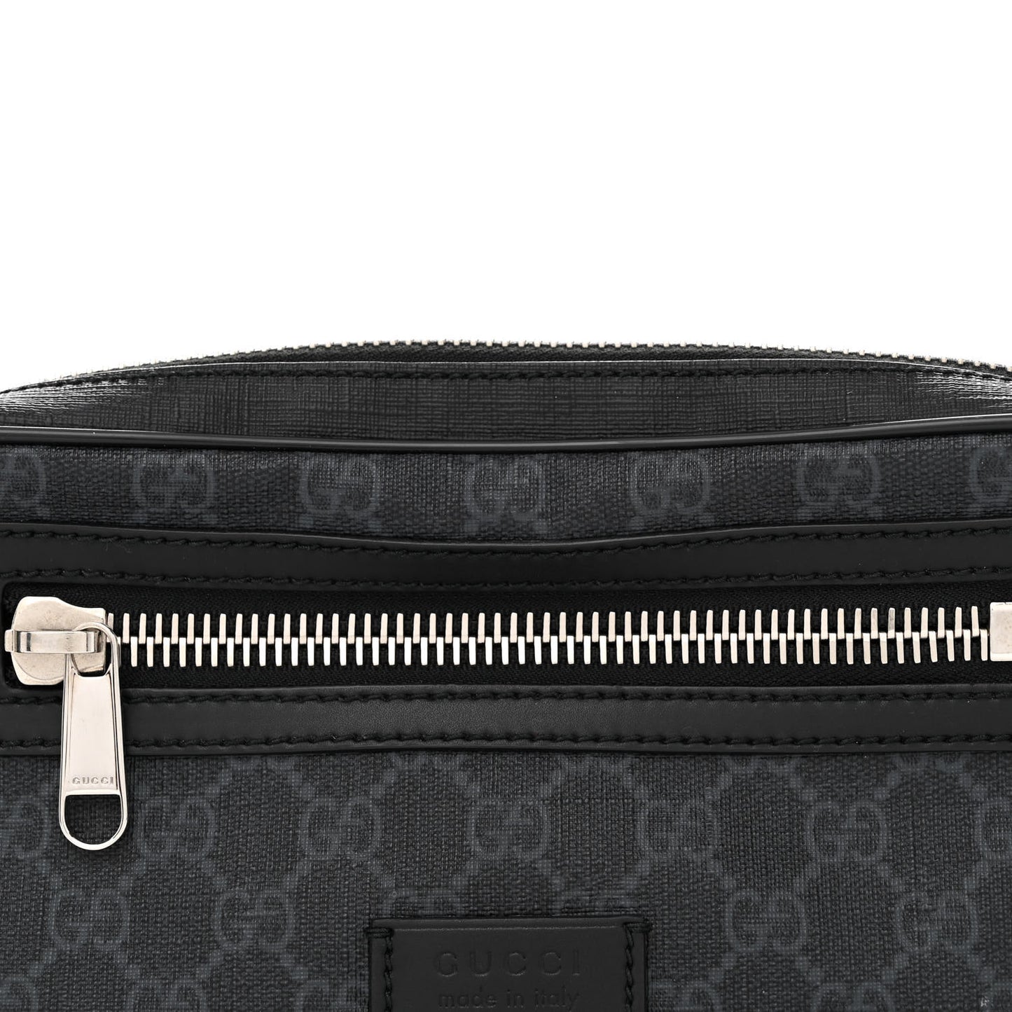 Soft GG Supreme Monogram Web Belt Bag Black Grey