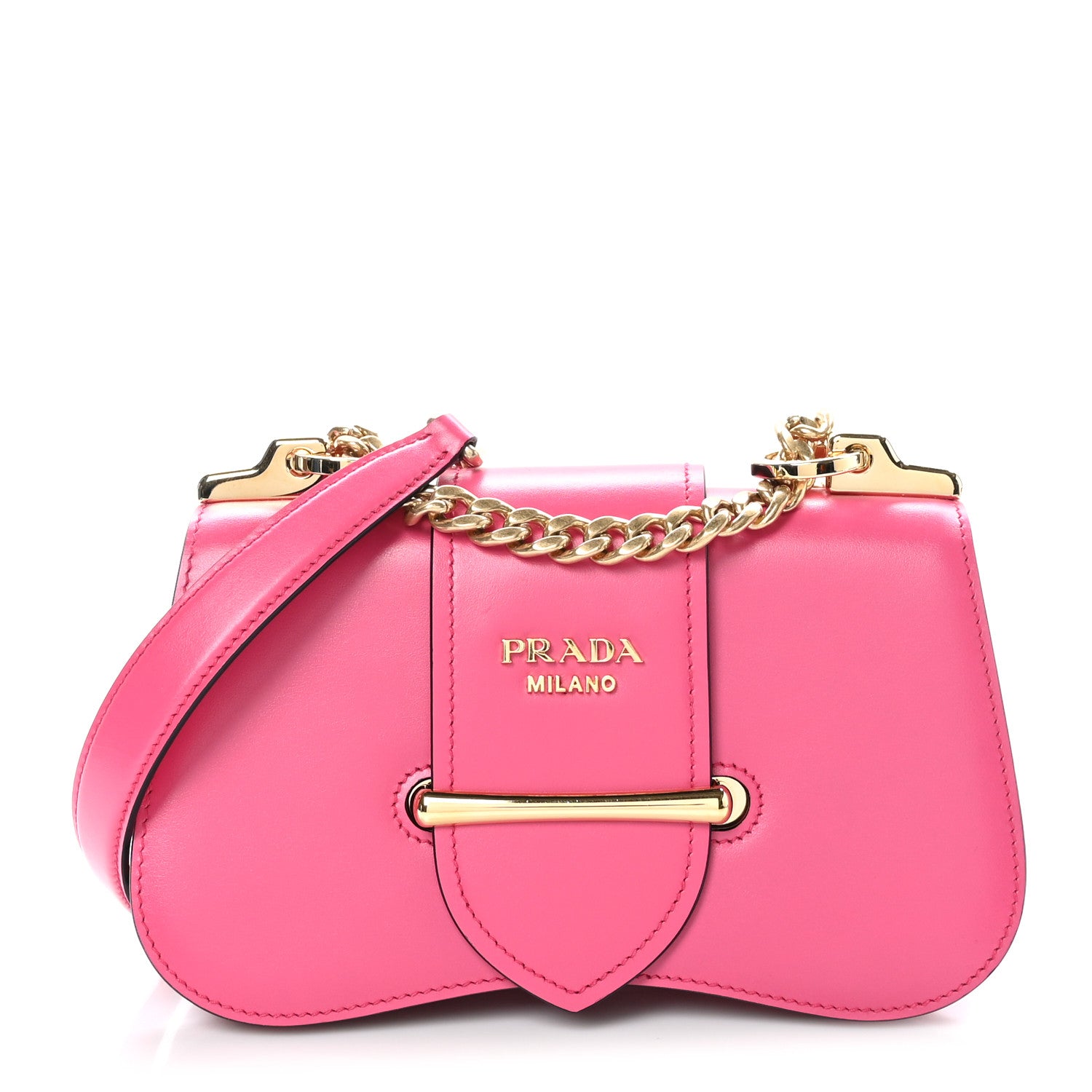 Prada City Calfskin Sidonie Small Chain Crossbody Bag Magenta 1 of 10