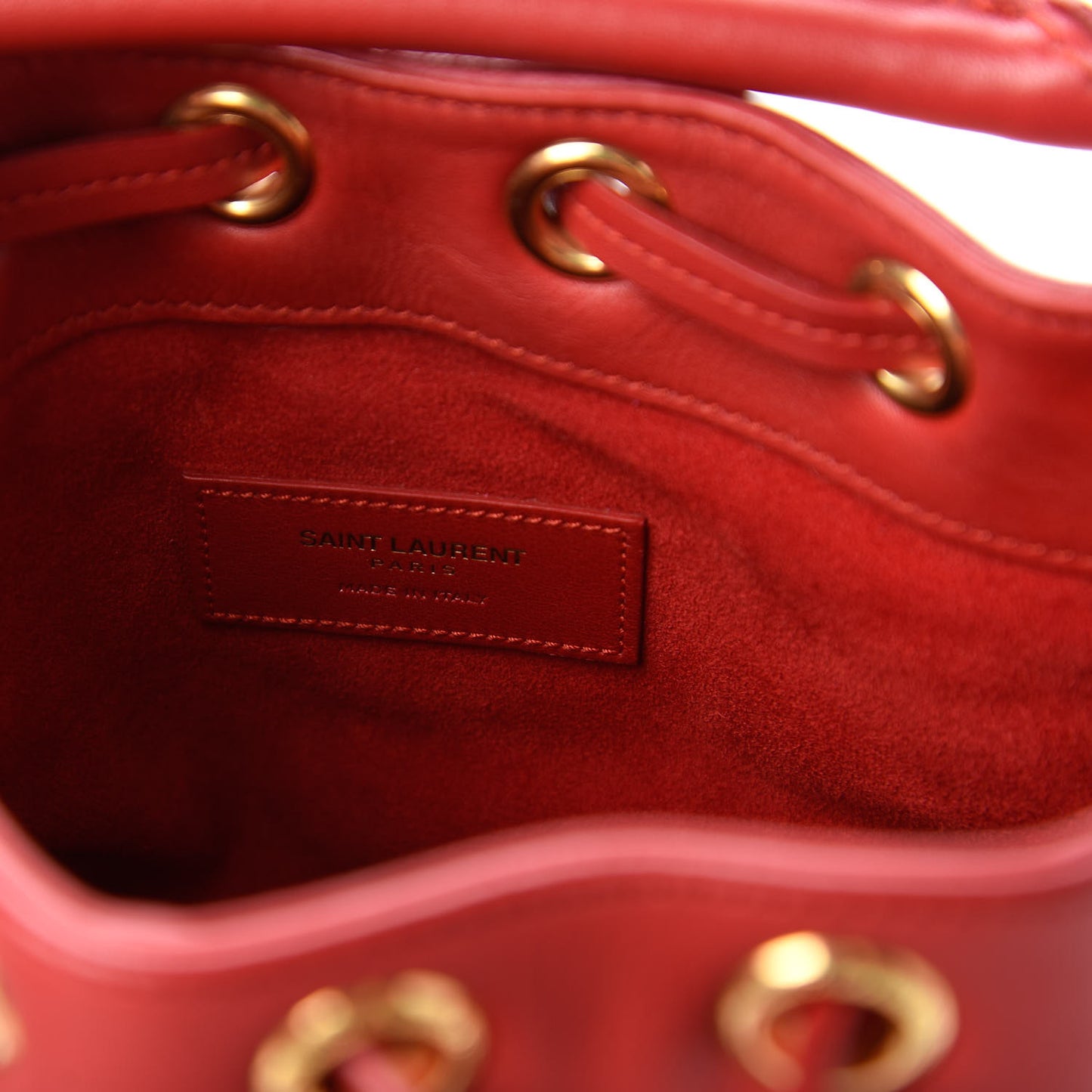 Calfskin Tri-Color Small Emmanuelle Fringe Bucket Bag Red Bubblegum Purple