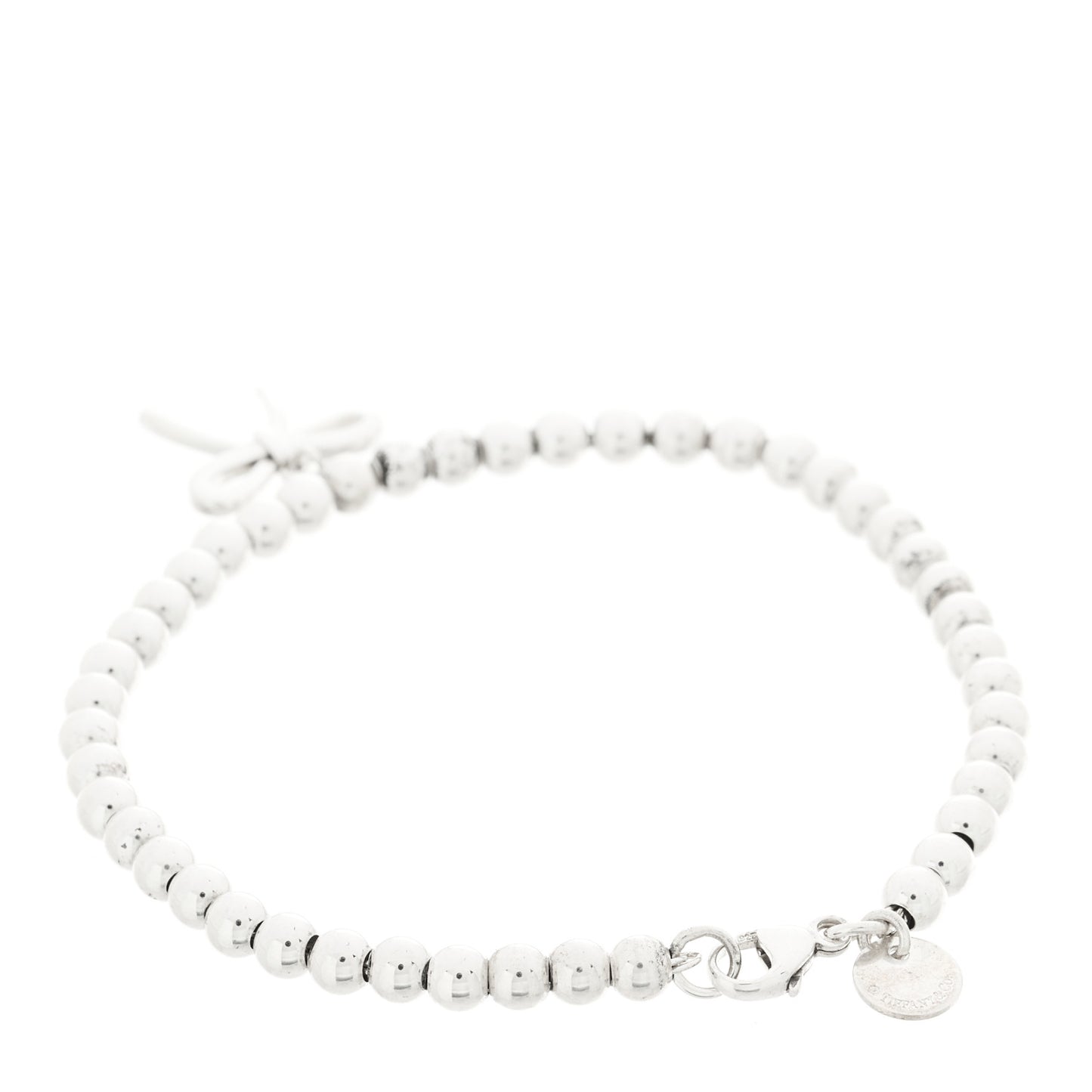 Sterling Silver 4mm Bow Bead Bracelet