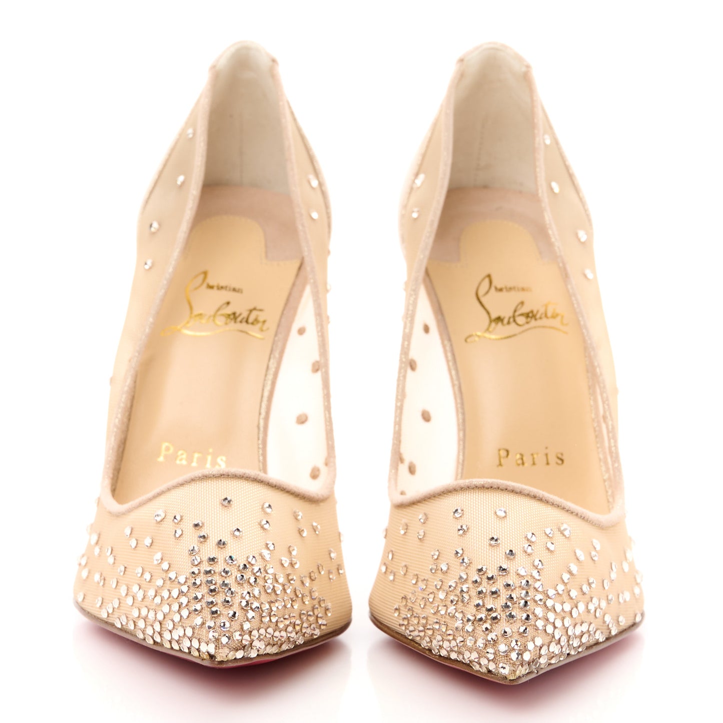 Suede Lame Crystal Strass Follies 100 Pumps 38 Light Silk