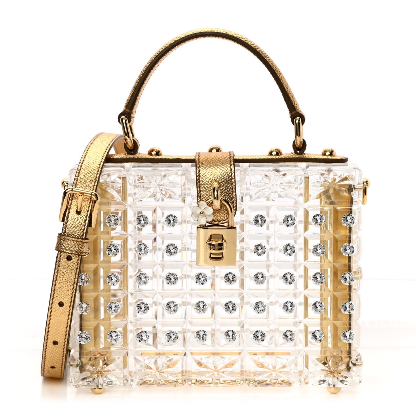 Plexiglass Bohemia Box Bag Gold