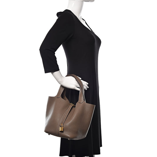 Taurillon Clemence Picotin Lock 22 MM Etoupe