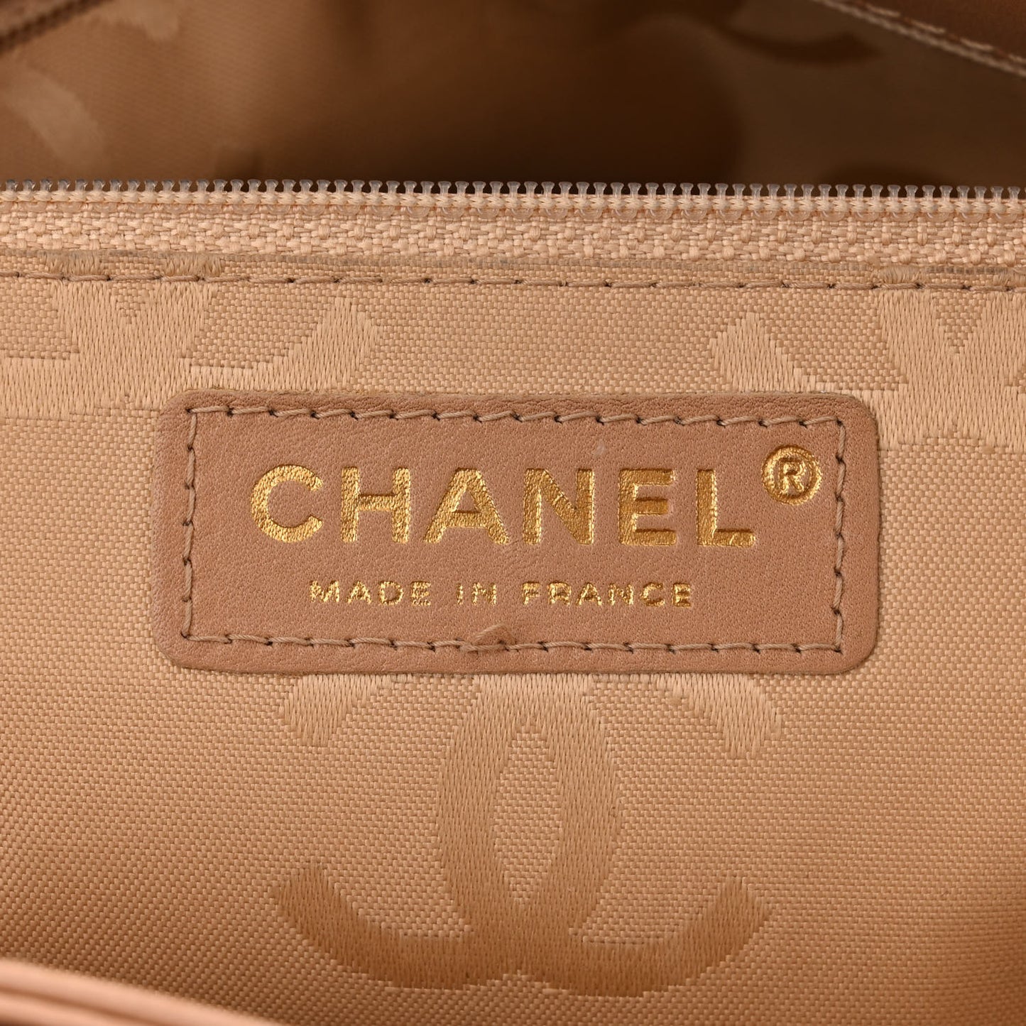 Calfskin Quilted Surpique Stitch Small Tote Beige